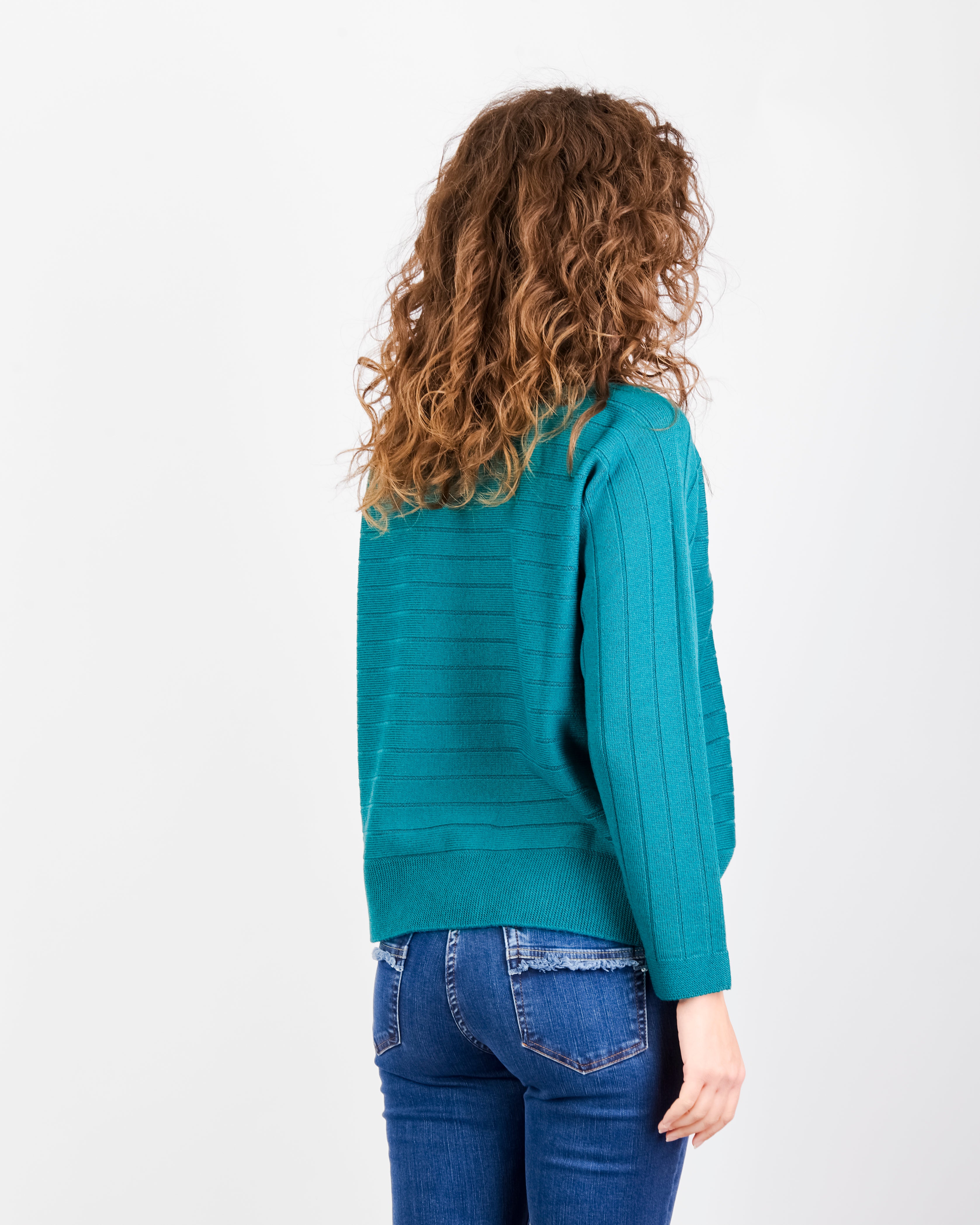 Maglia coste orizzontali pura lana Z9508