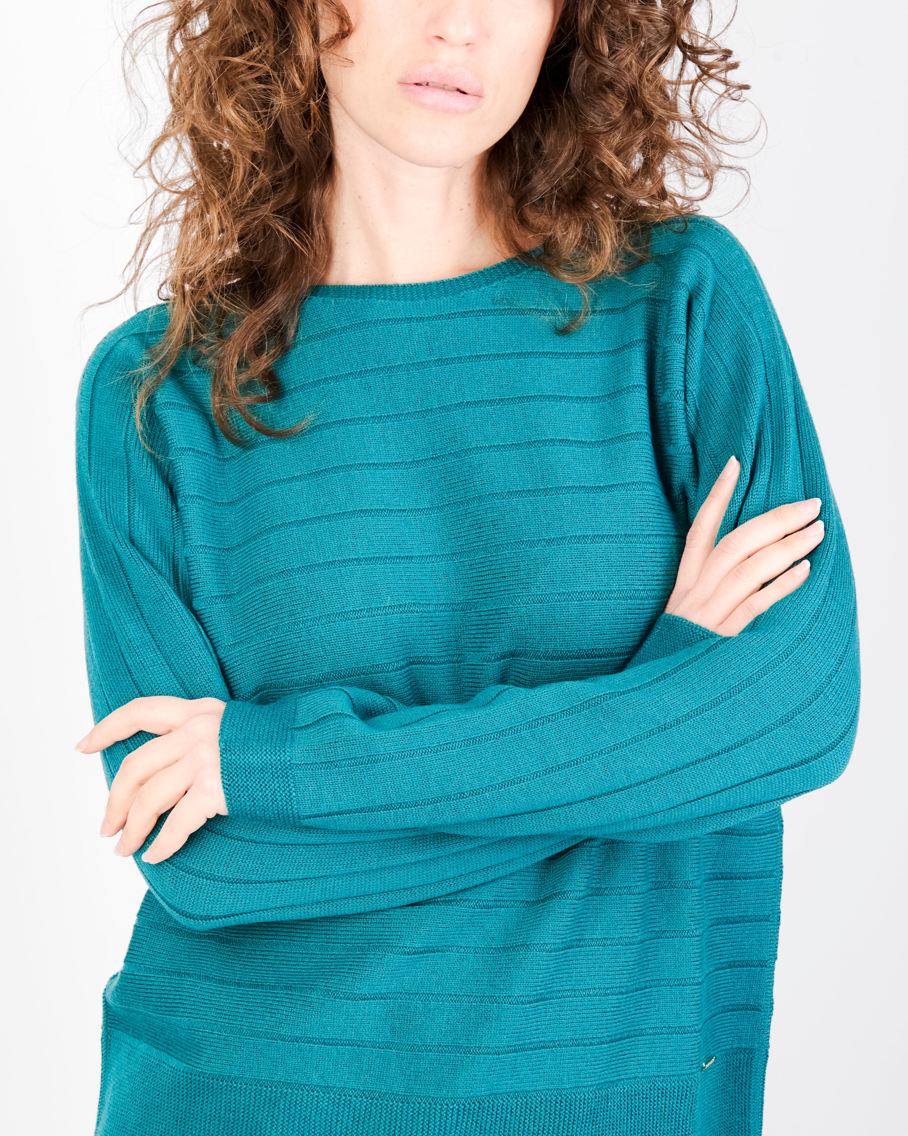 Maglia coste orizzontali pura lana Z9508