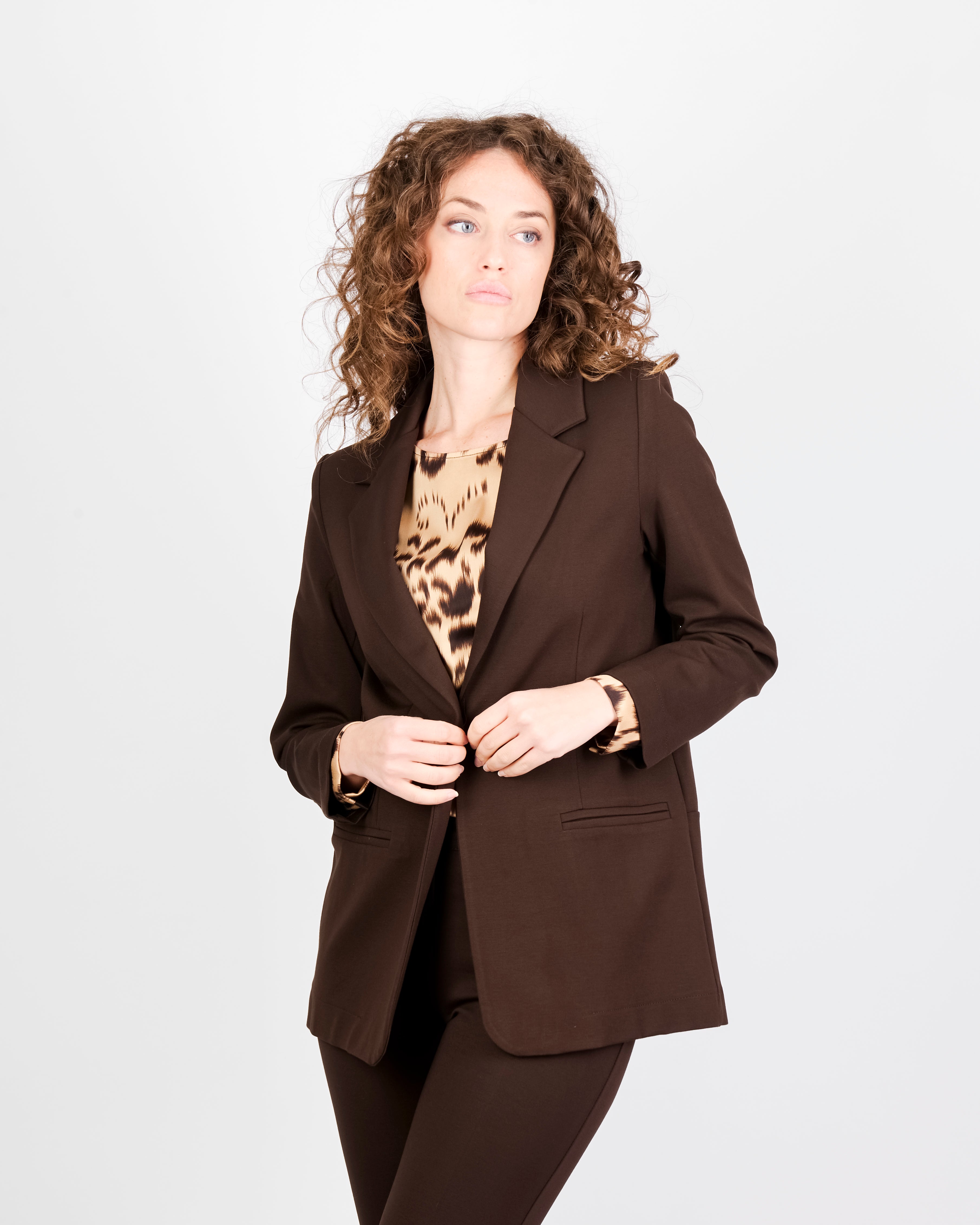 Giacca lunga in punto milano comfort H504/1