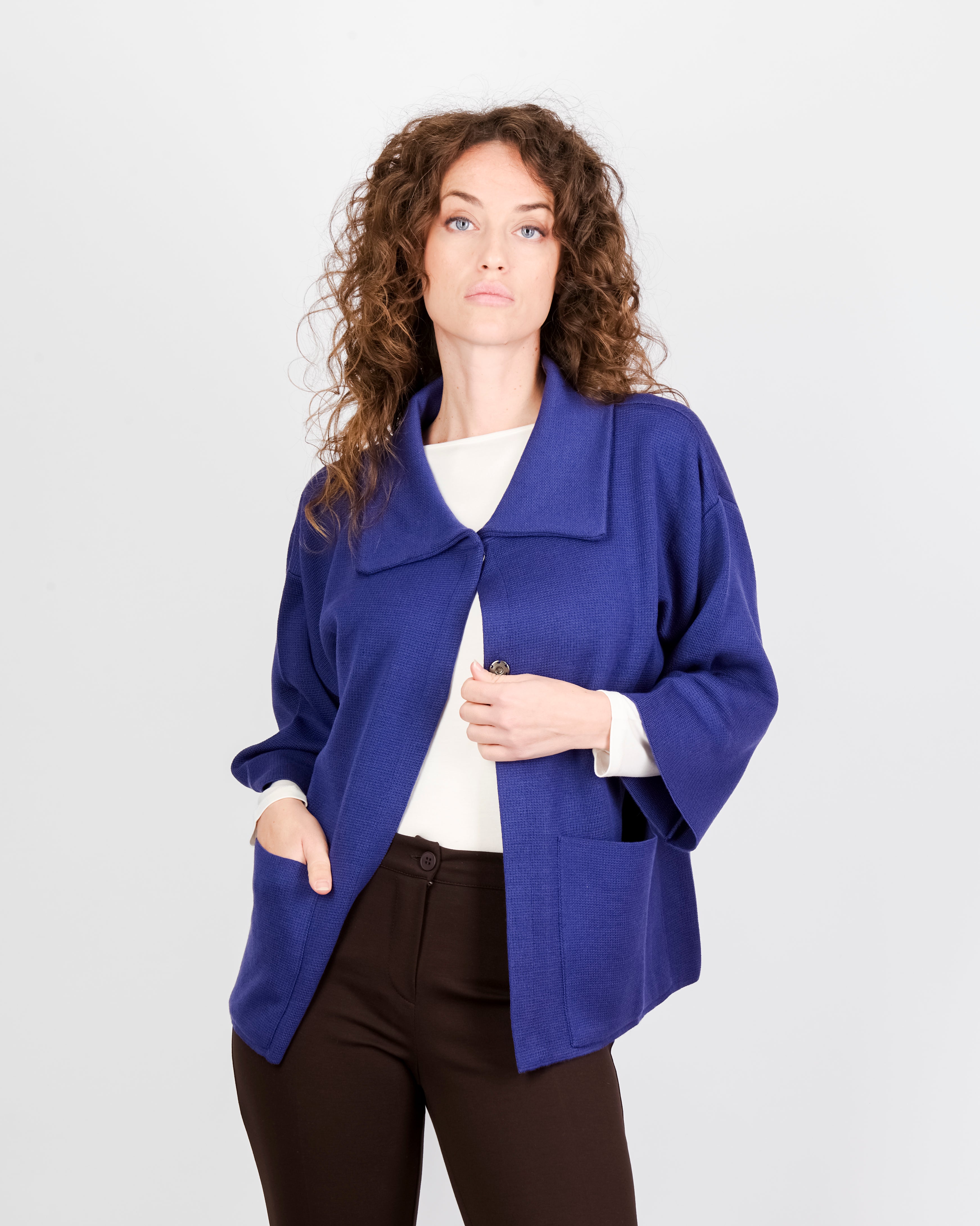 Cappottino punto maglia collo e tasche CAP1371