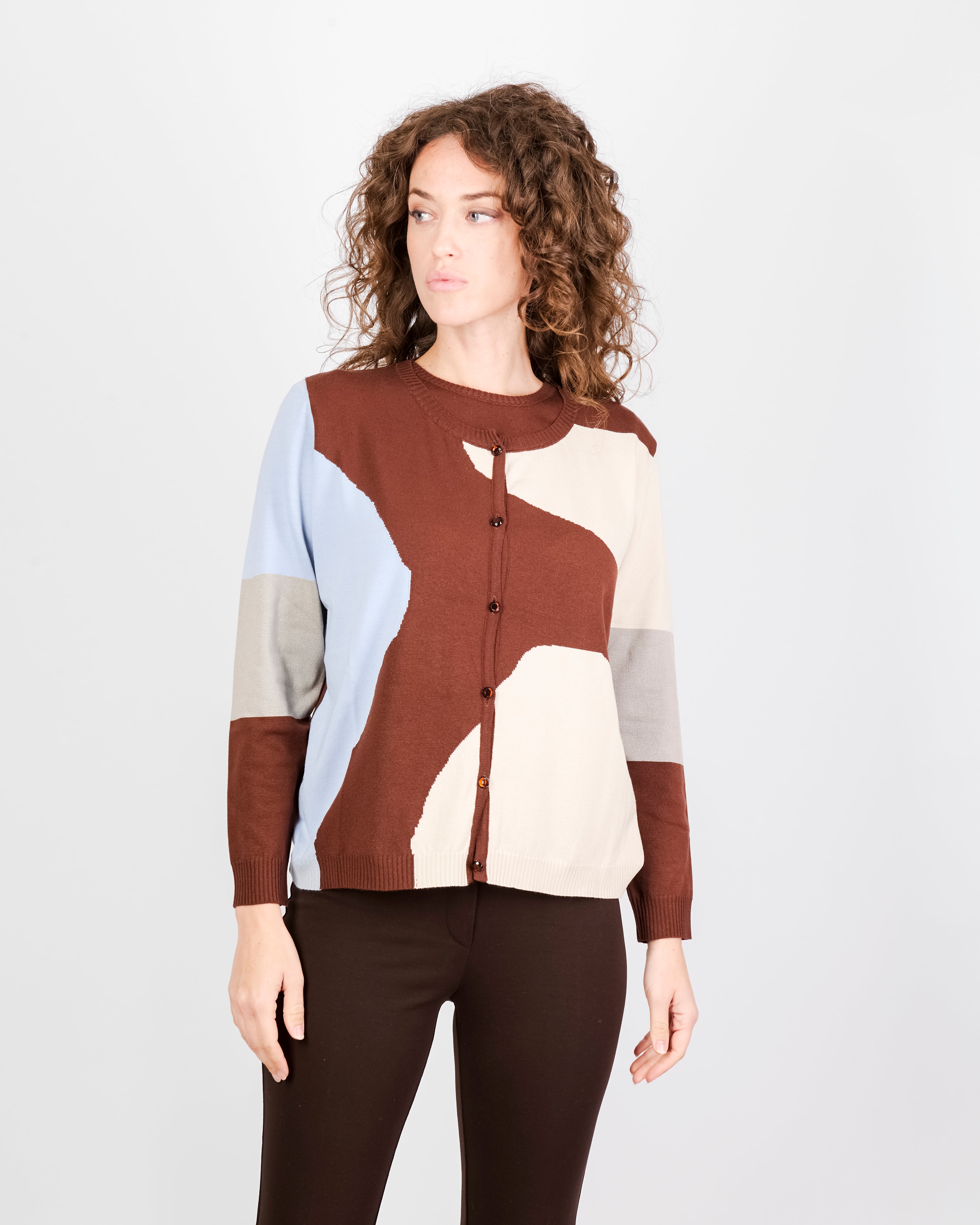 Twinset con giacca intarsio TWIN1969