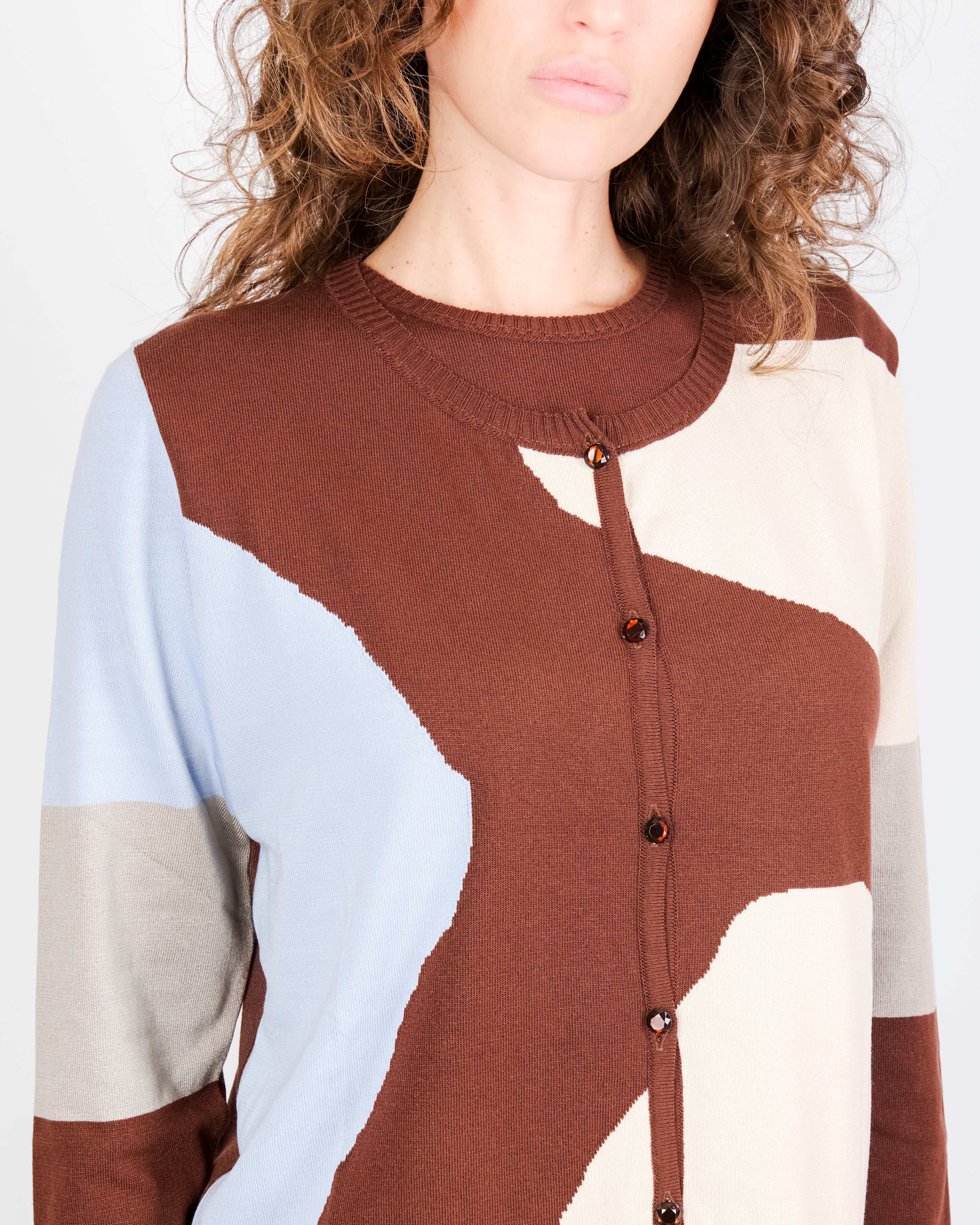 Twinset con giacca intarsio TWIN1969