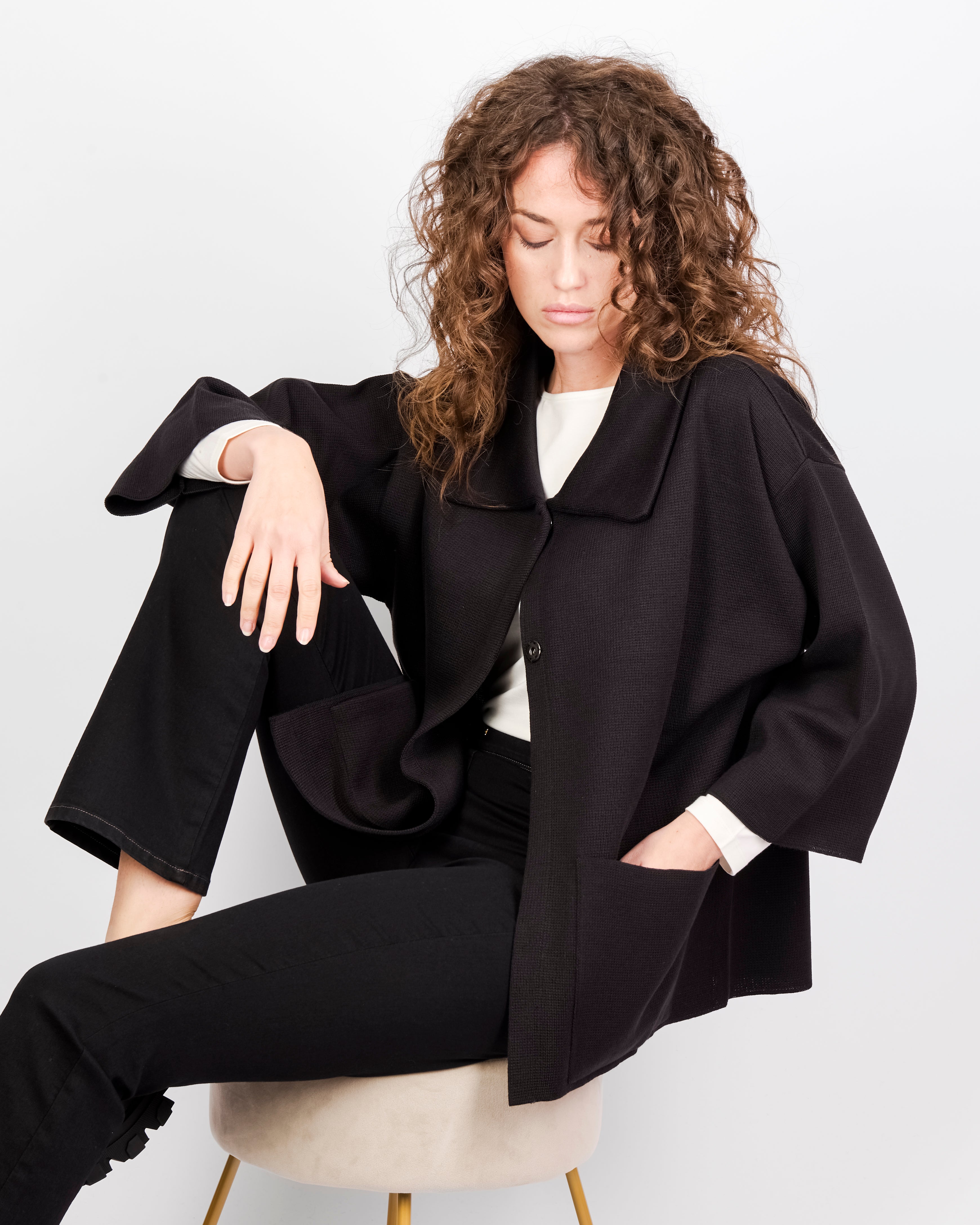 Cappottino punto maglia collo e tasche CAP1371