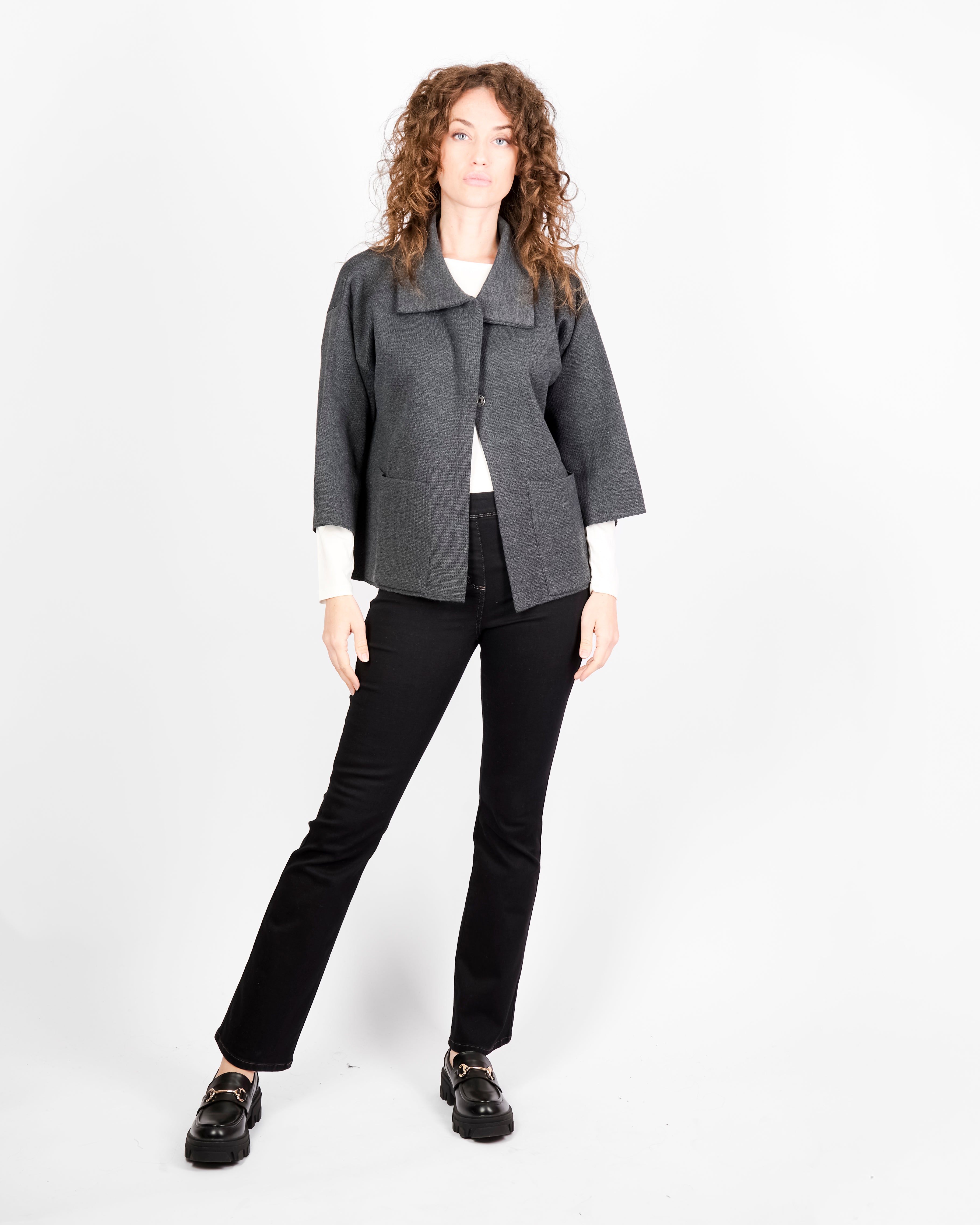 Cappottino punto maglia collo e tasche CAP1371