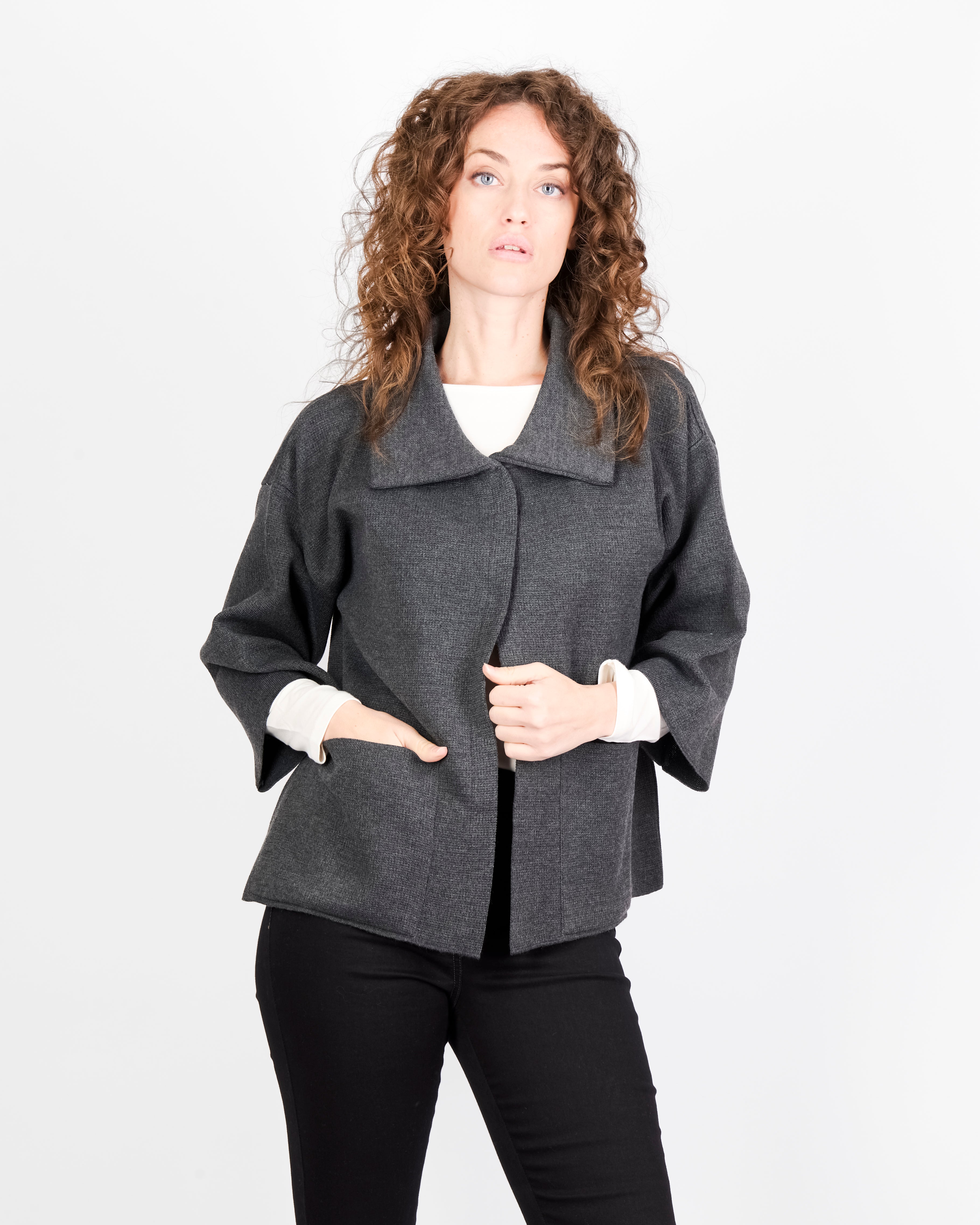 Cappottino punto maglia collo e tasche CAP1371