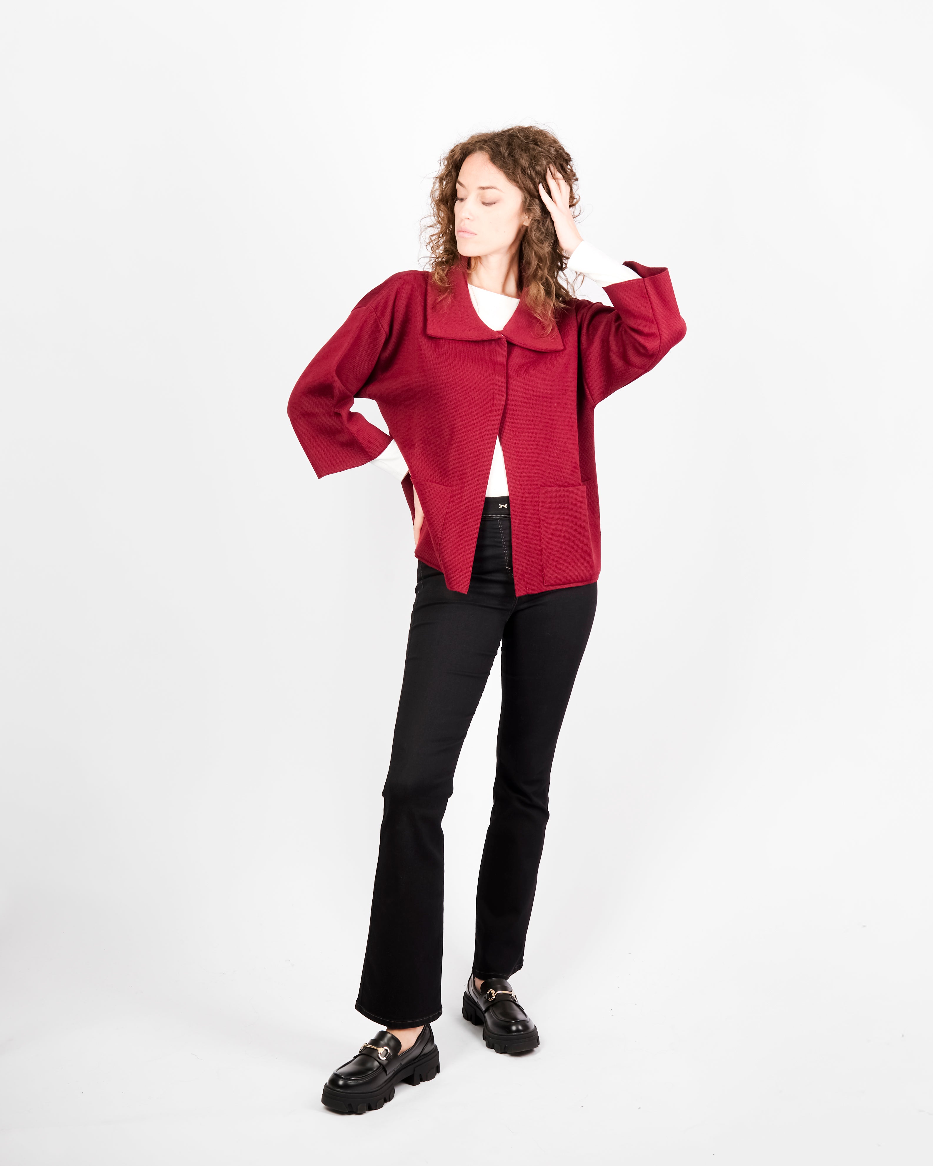 Cappottino punto maglia collo e tasche CAP1371