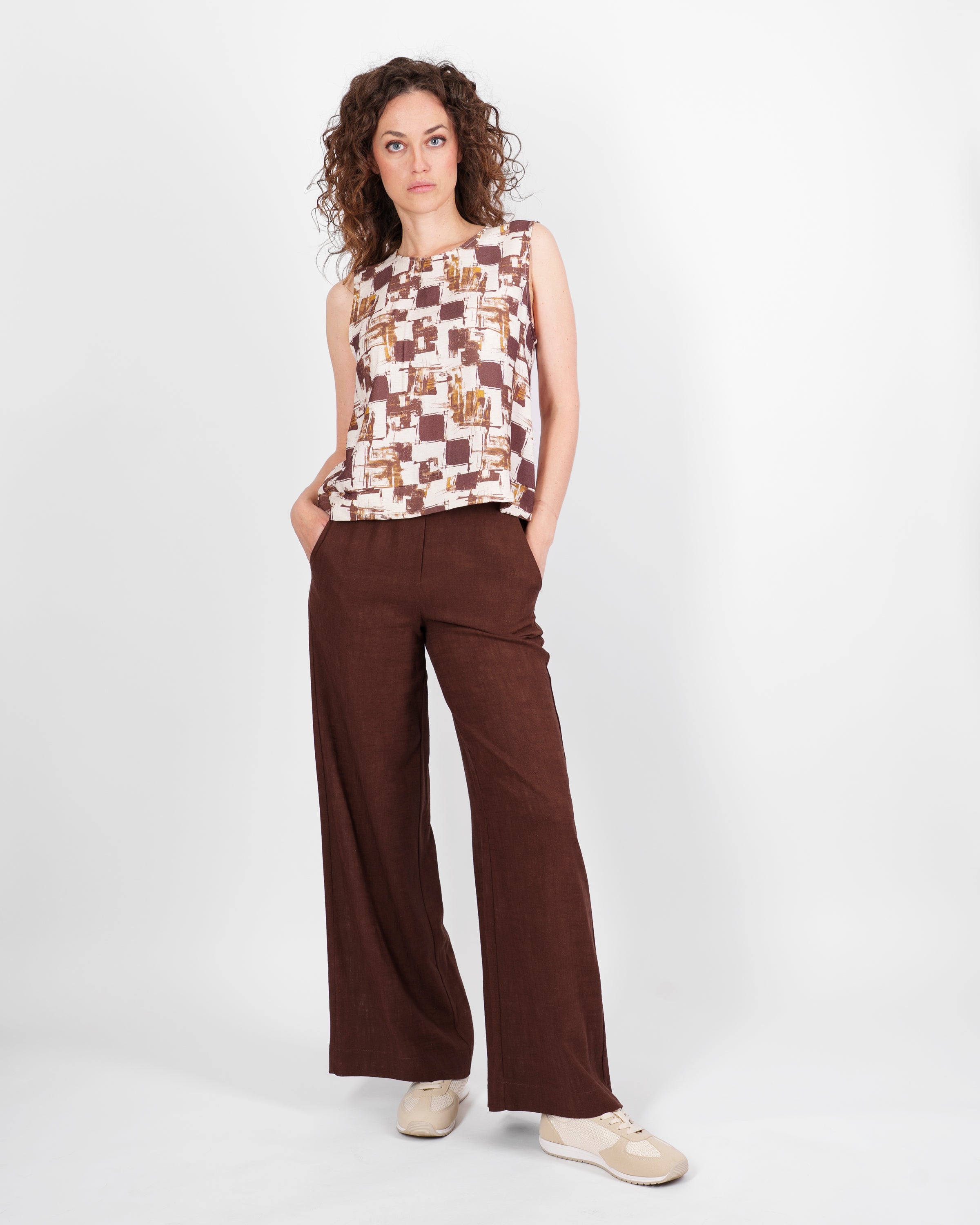 Pantalone Lino e Viscosa tasca a filo 1052/48