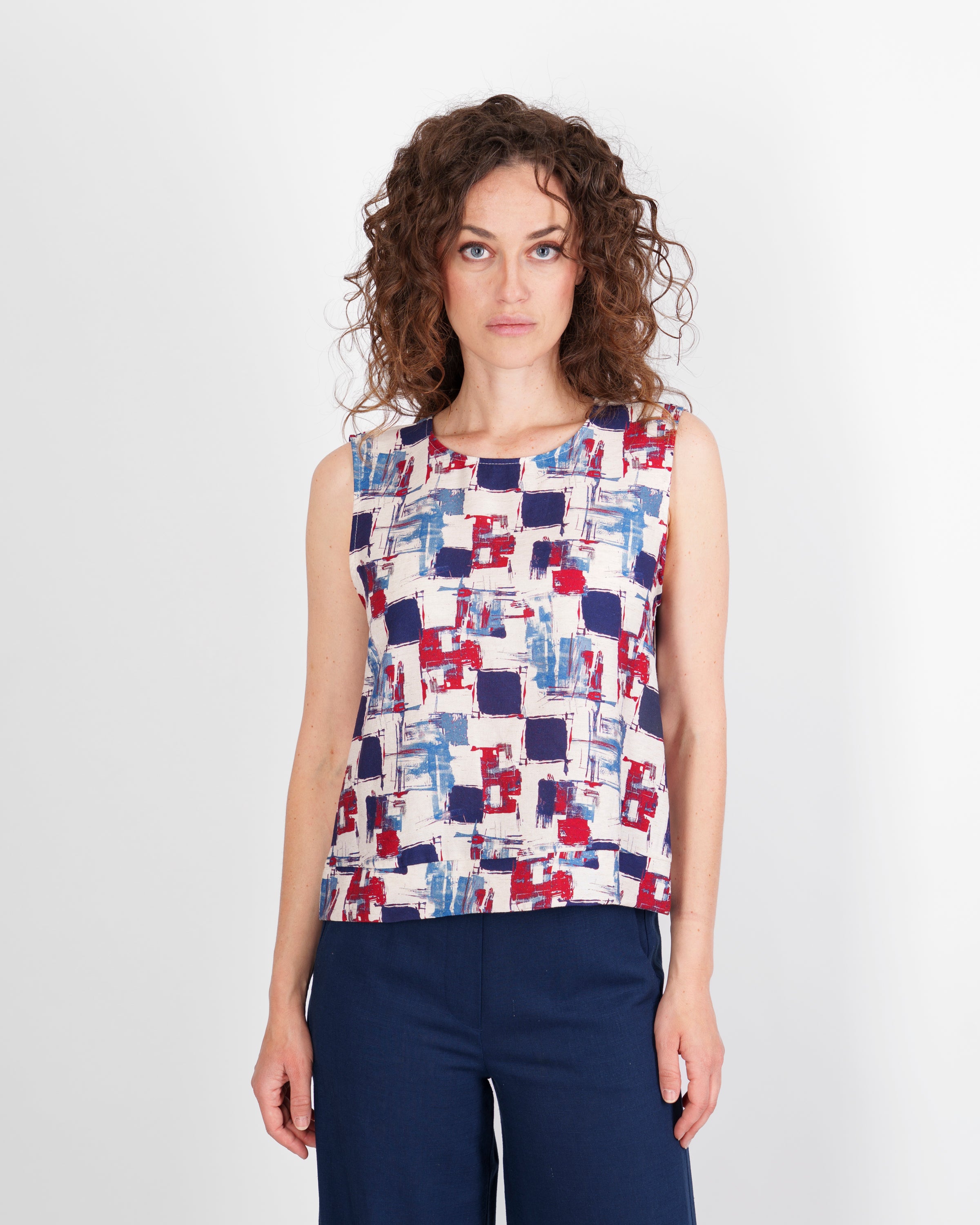 Blusa smanicata Viscosa e Lino 1406/30