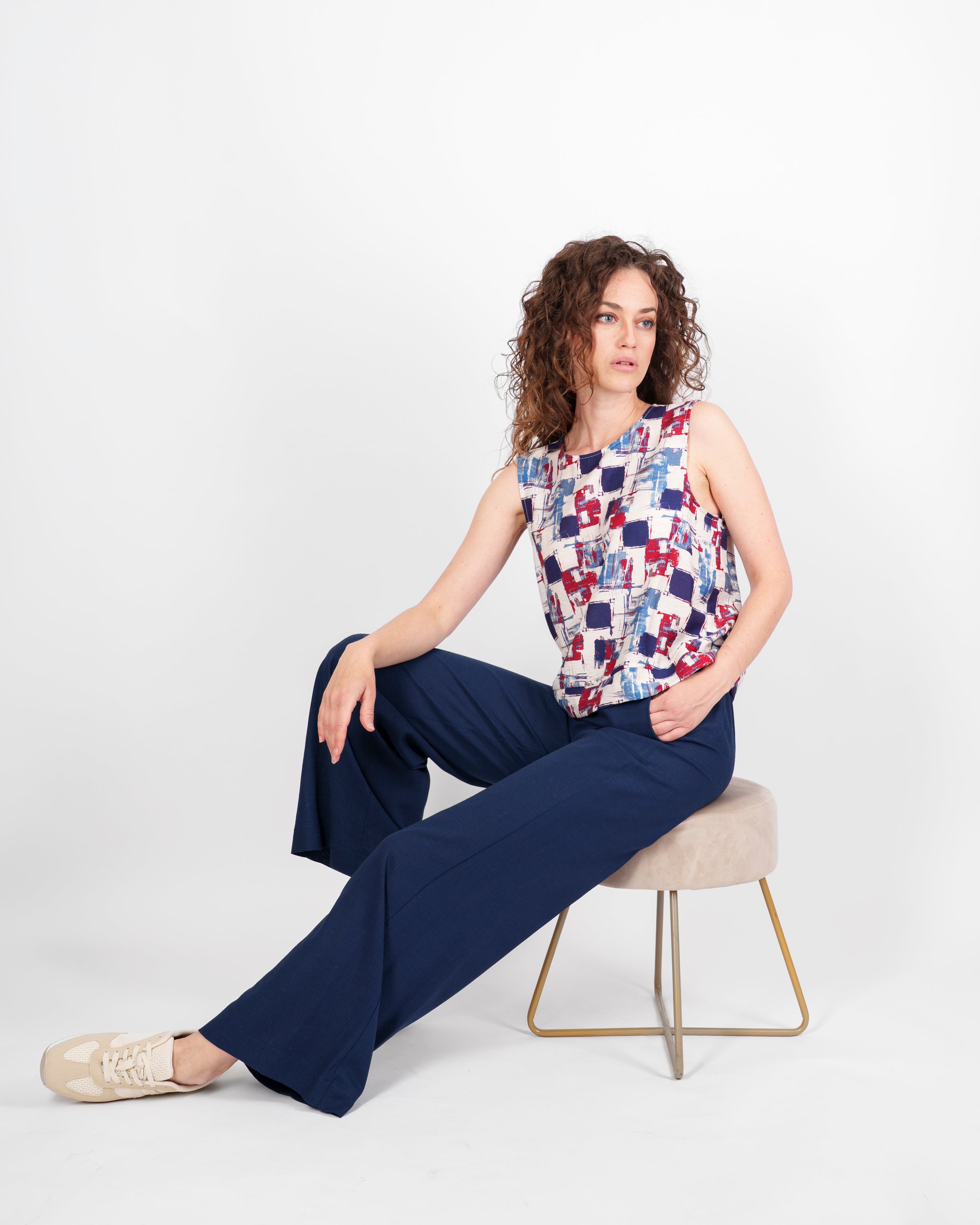 Pantalone Lino e Viscosa tasca a filo 1052/48