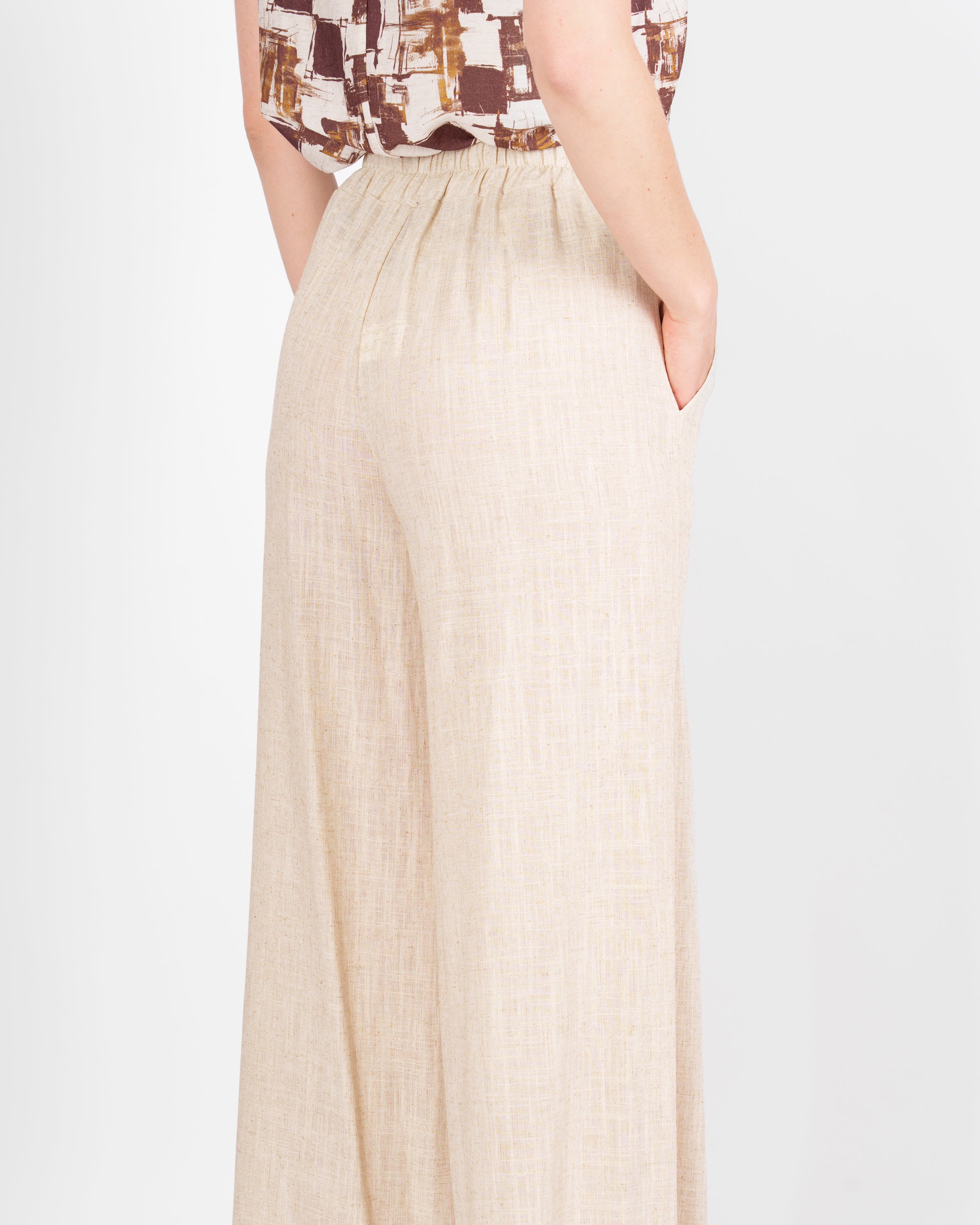 Pantalone Lino e Viscosa tasca a filo 1052/48