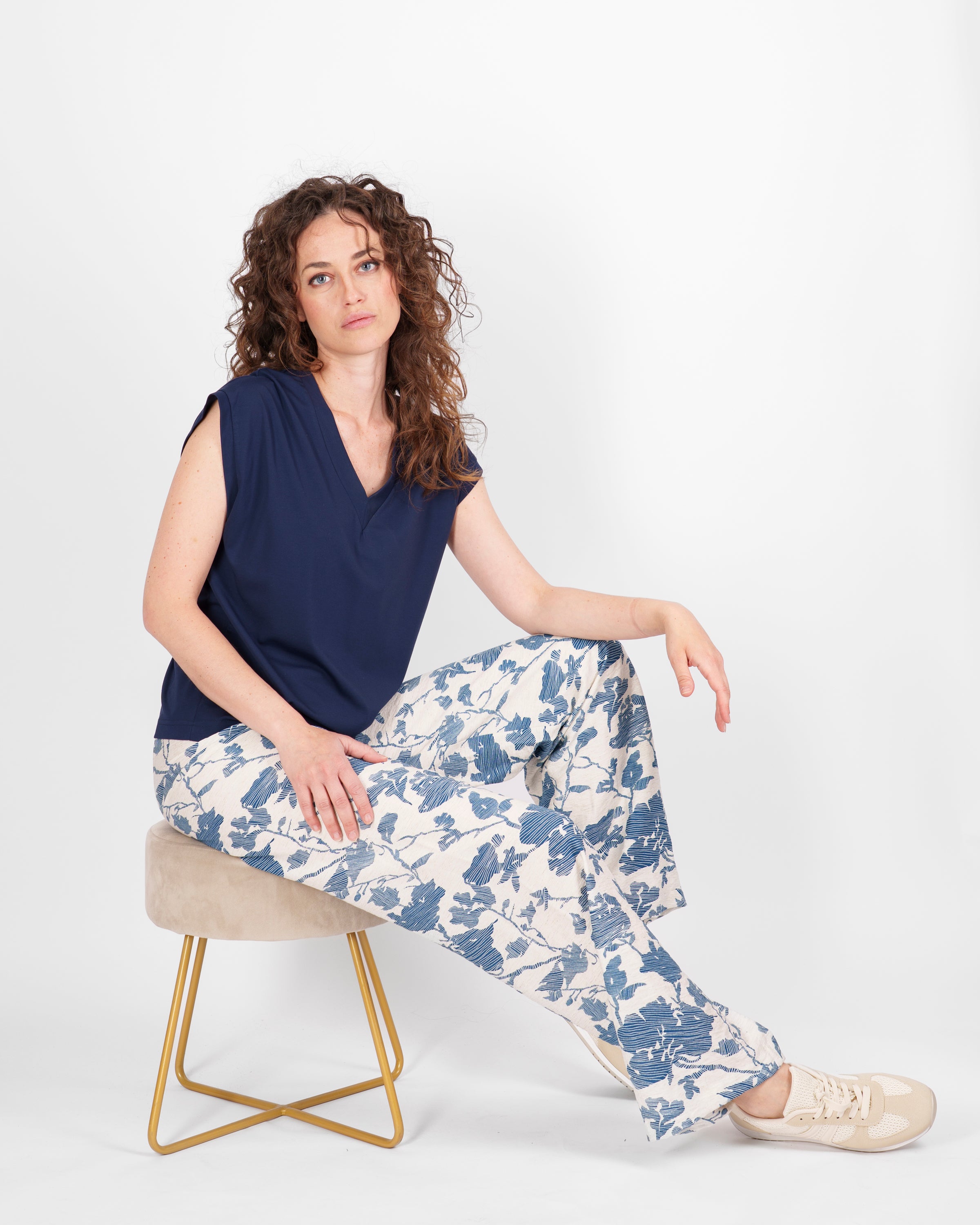 Pantalone elastico vita Viscosa e Lino VISCOLINO