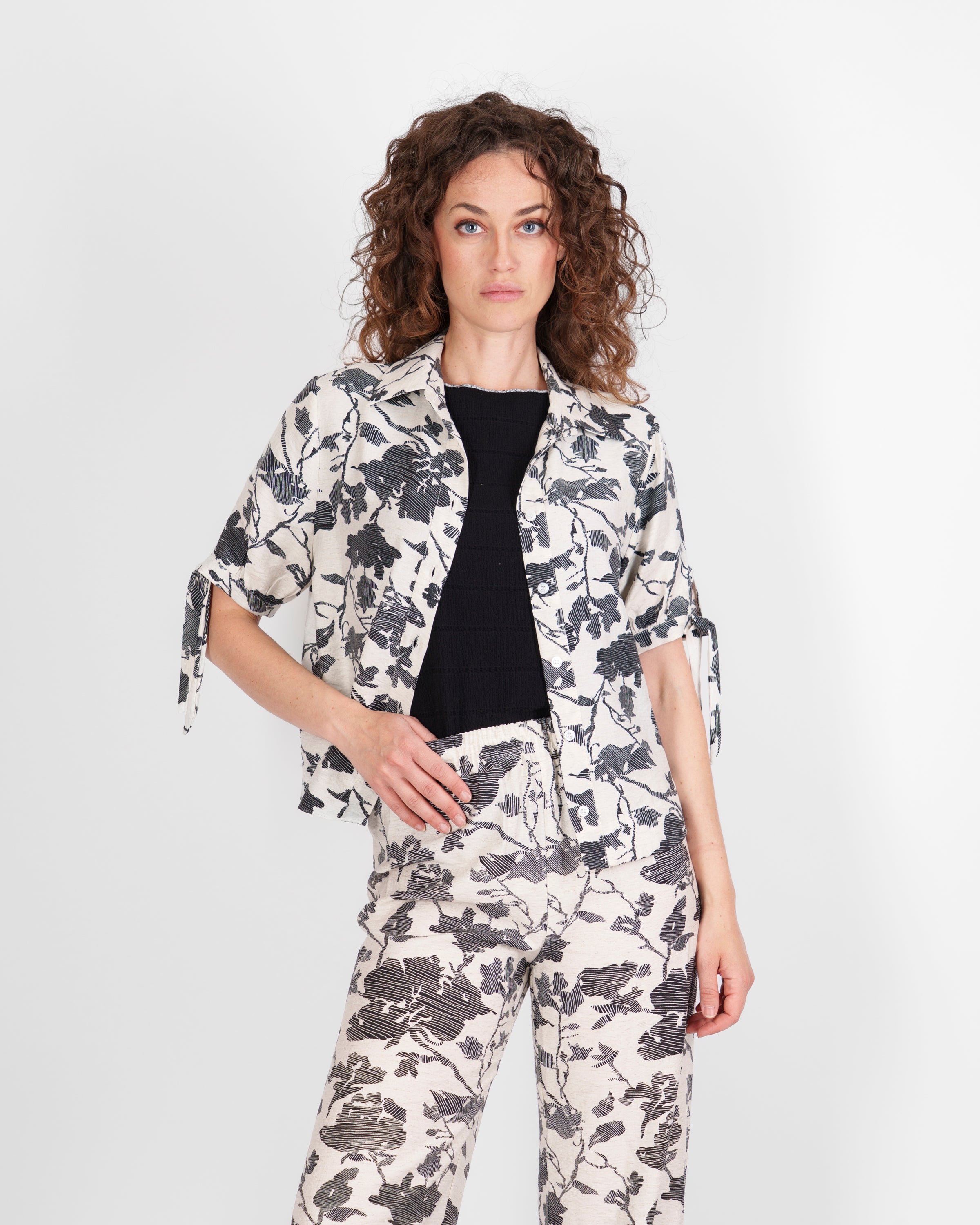 Camicia Viscosa e LIno fantasia 6061/30