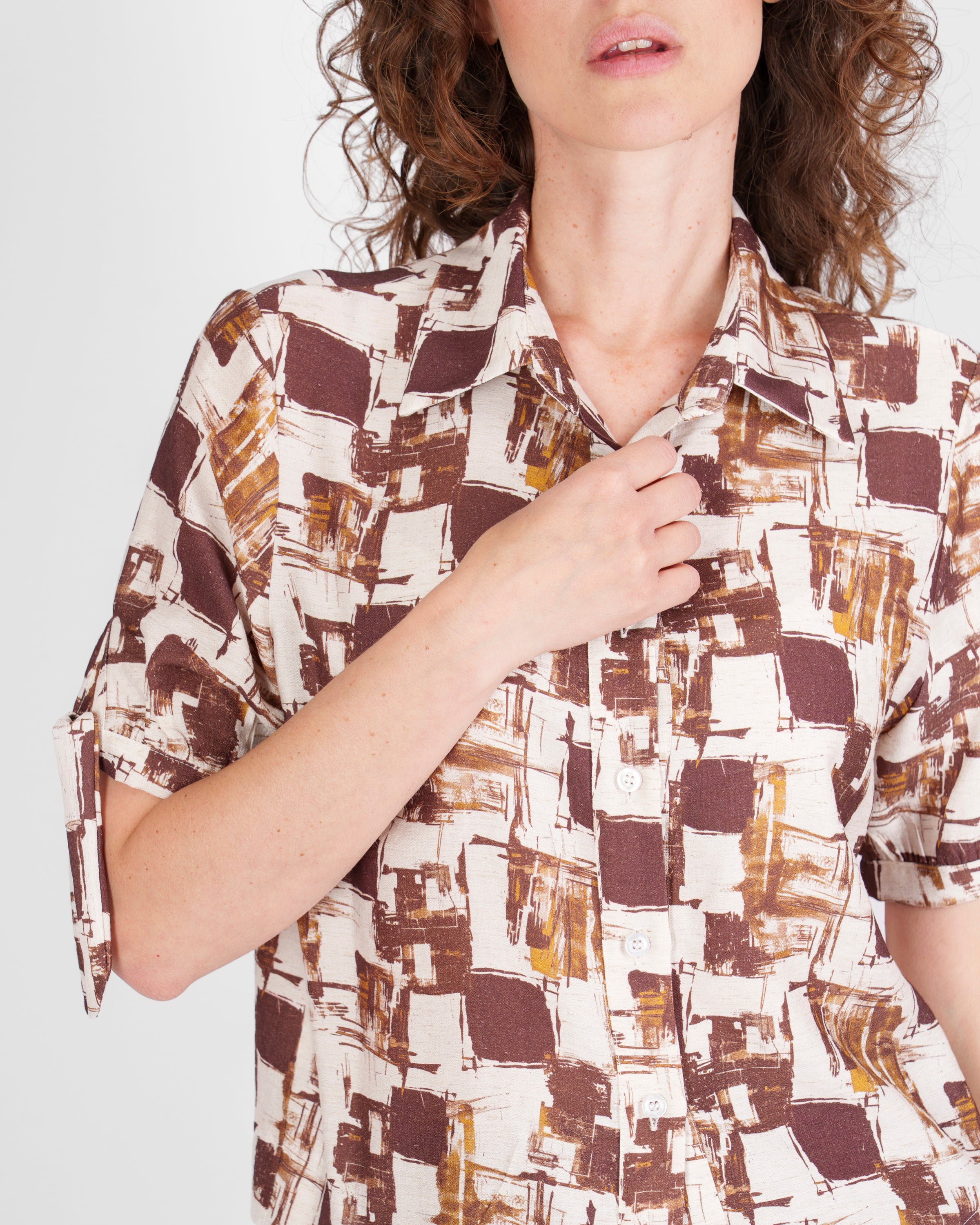 Camicia Viscosa e LIno fantasia 6061/30
