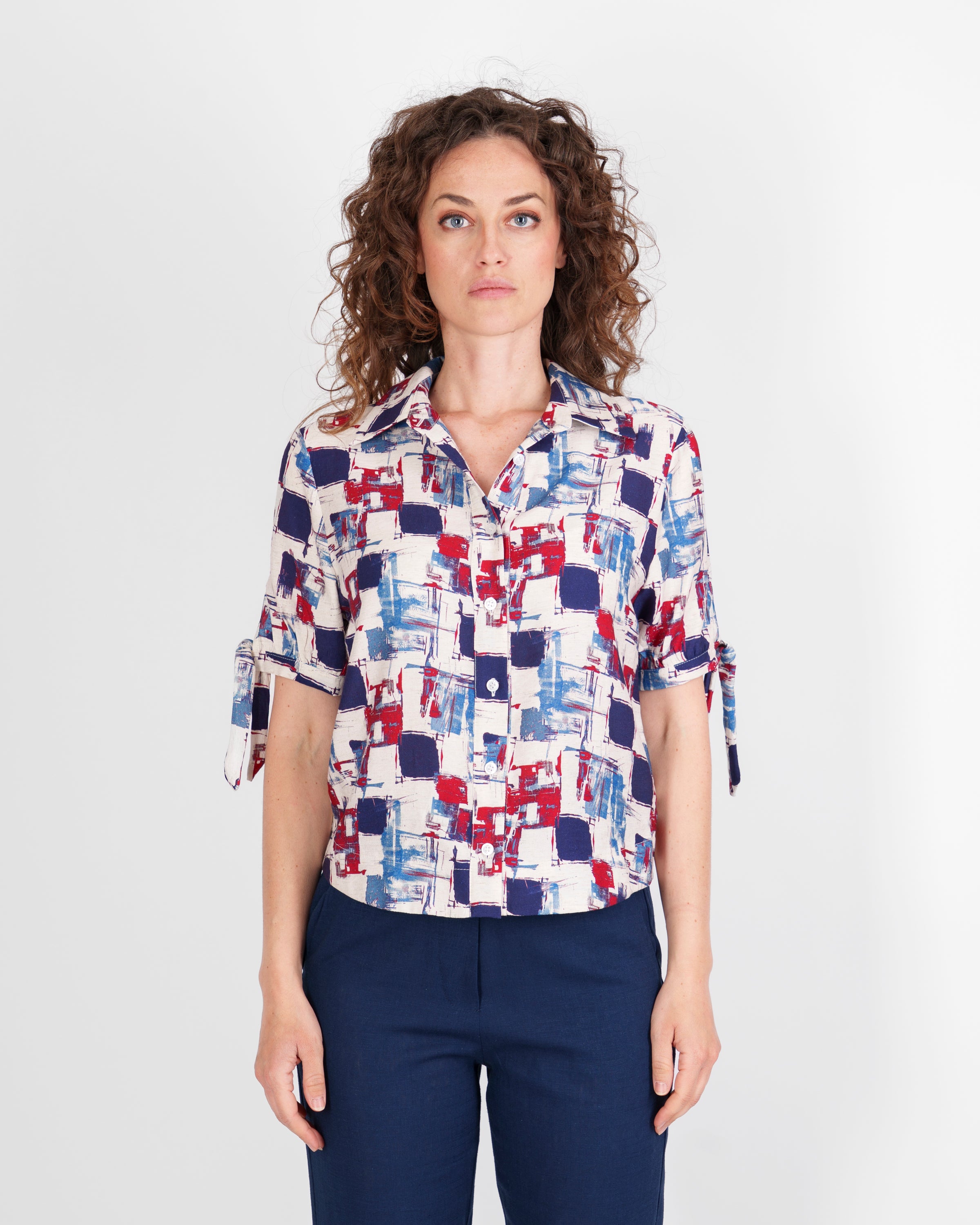 Camicia Viscosa e LIno fantasia 6061/30