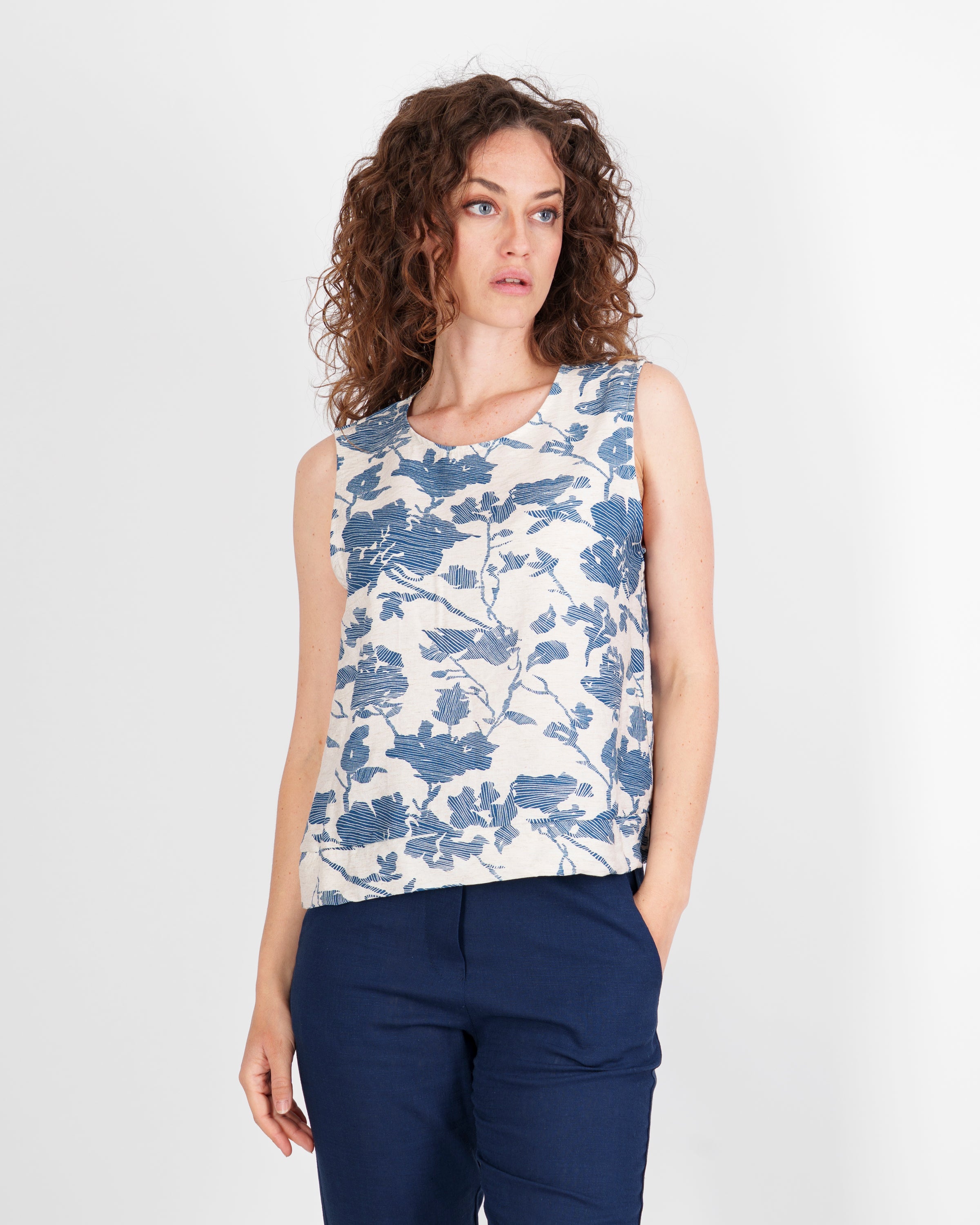 Blusa smanicata Viscosa e Lino 1406/30