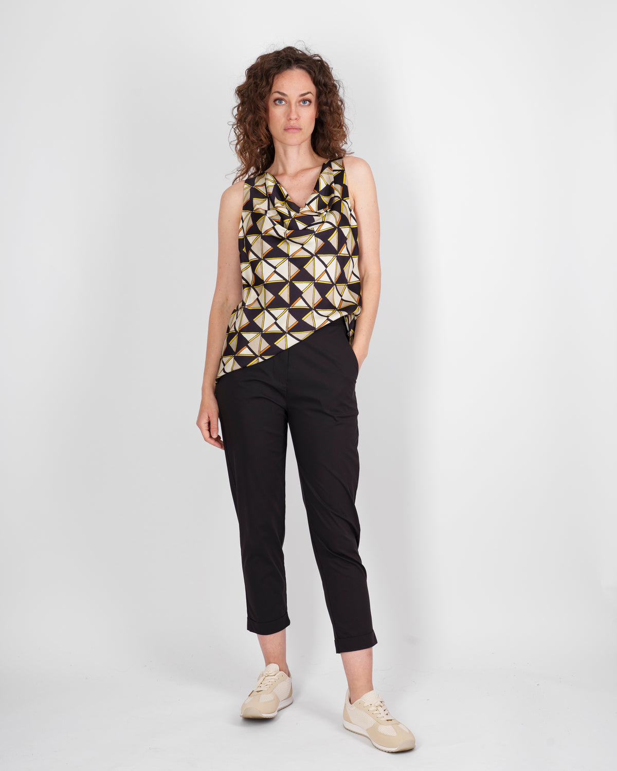 Pantalone in cotone con risvolto 1012/60