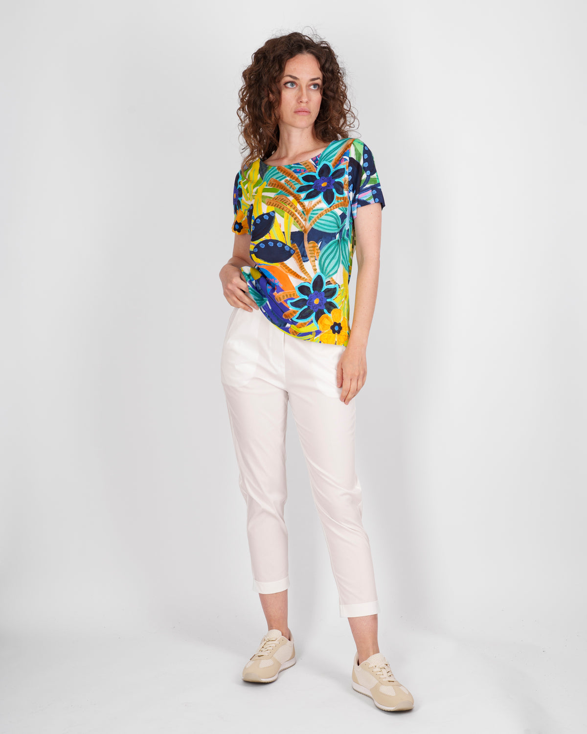 Pantalone in cotone con risvolto 1012/60