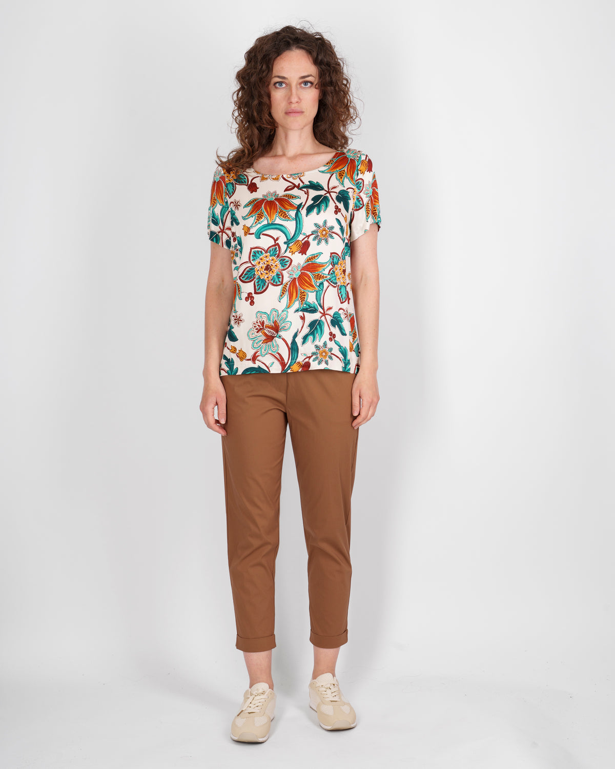 Pantalone in cotone con risvolto 1012/60