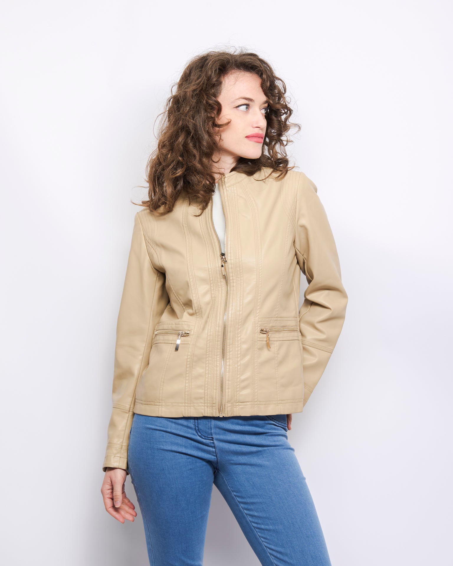 Giacca ecopelle zip WANDA