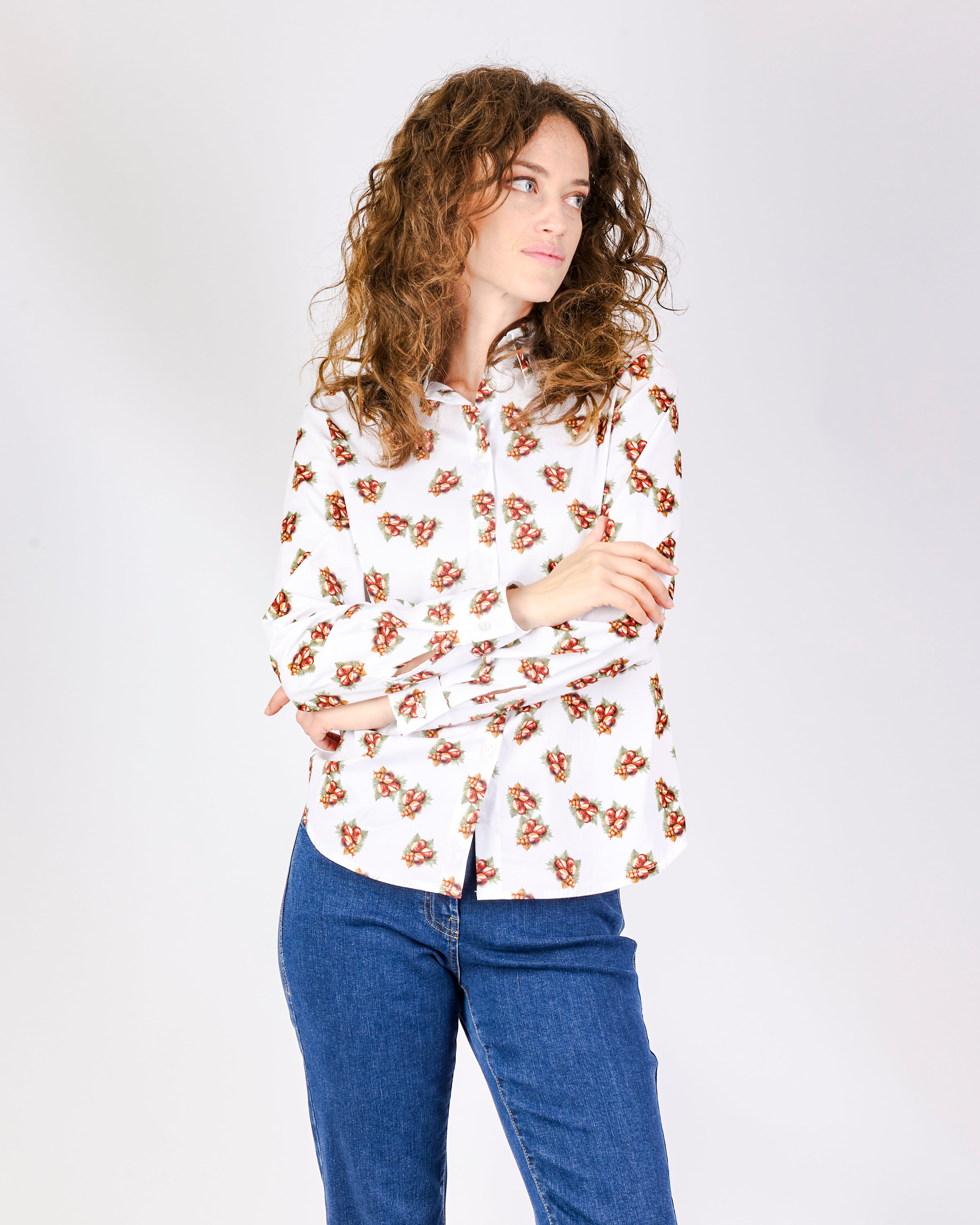 Camicia in cotone fantasia CASTAGNE
