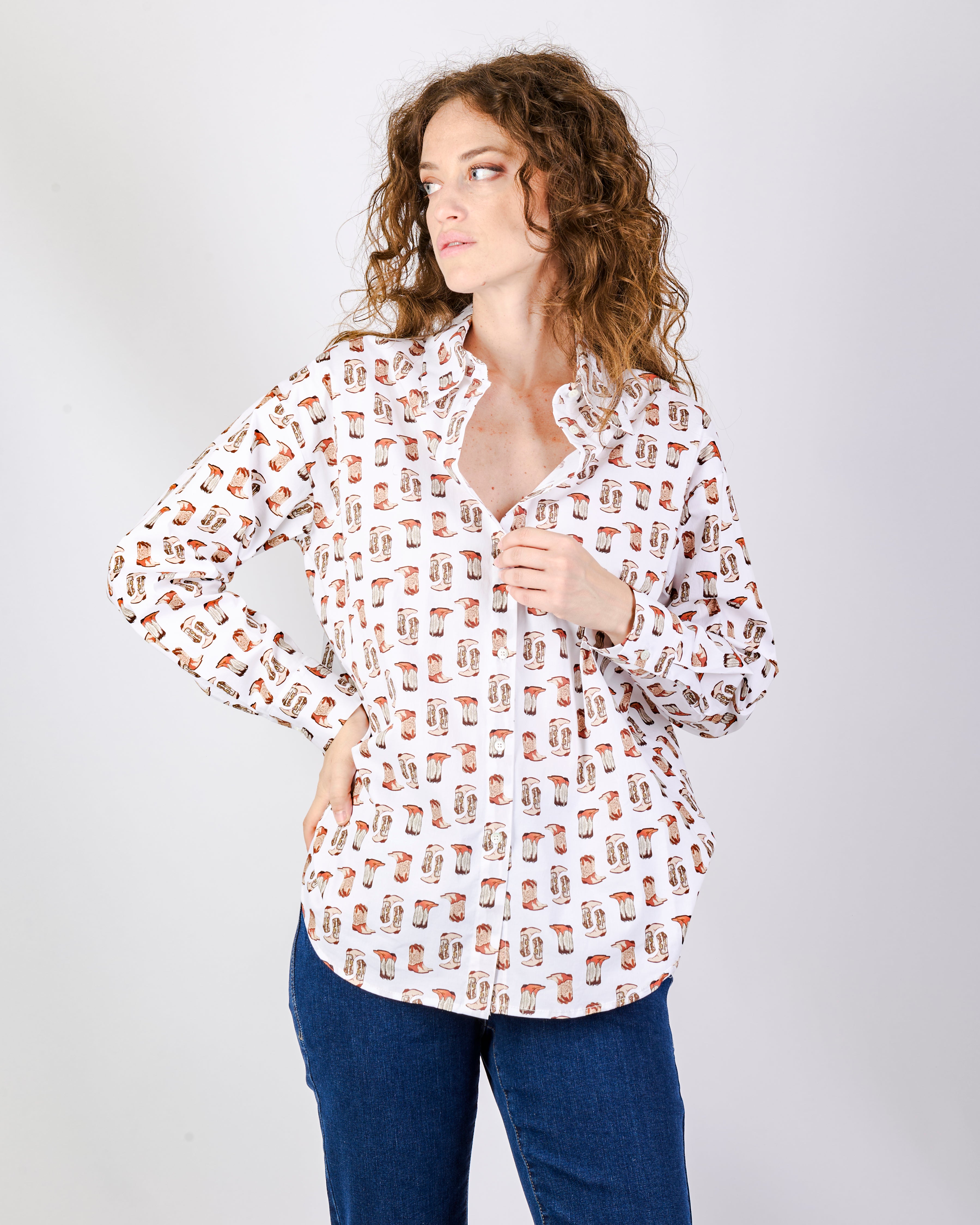 Camicia in cotone fantasia TEXANI