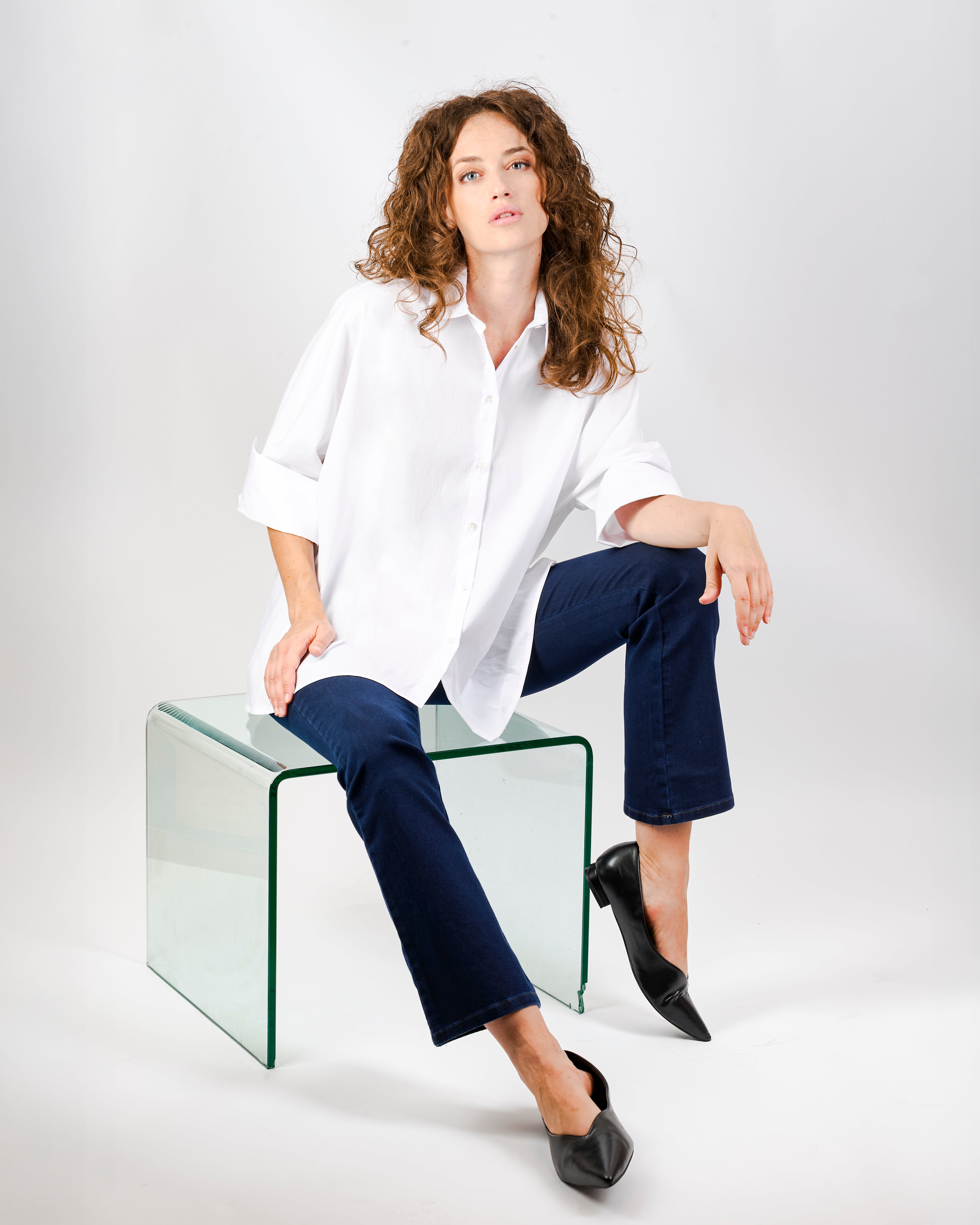 Camicia in cotone ampia 25-555
