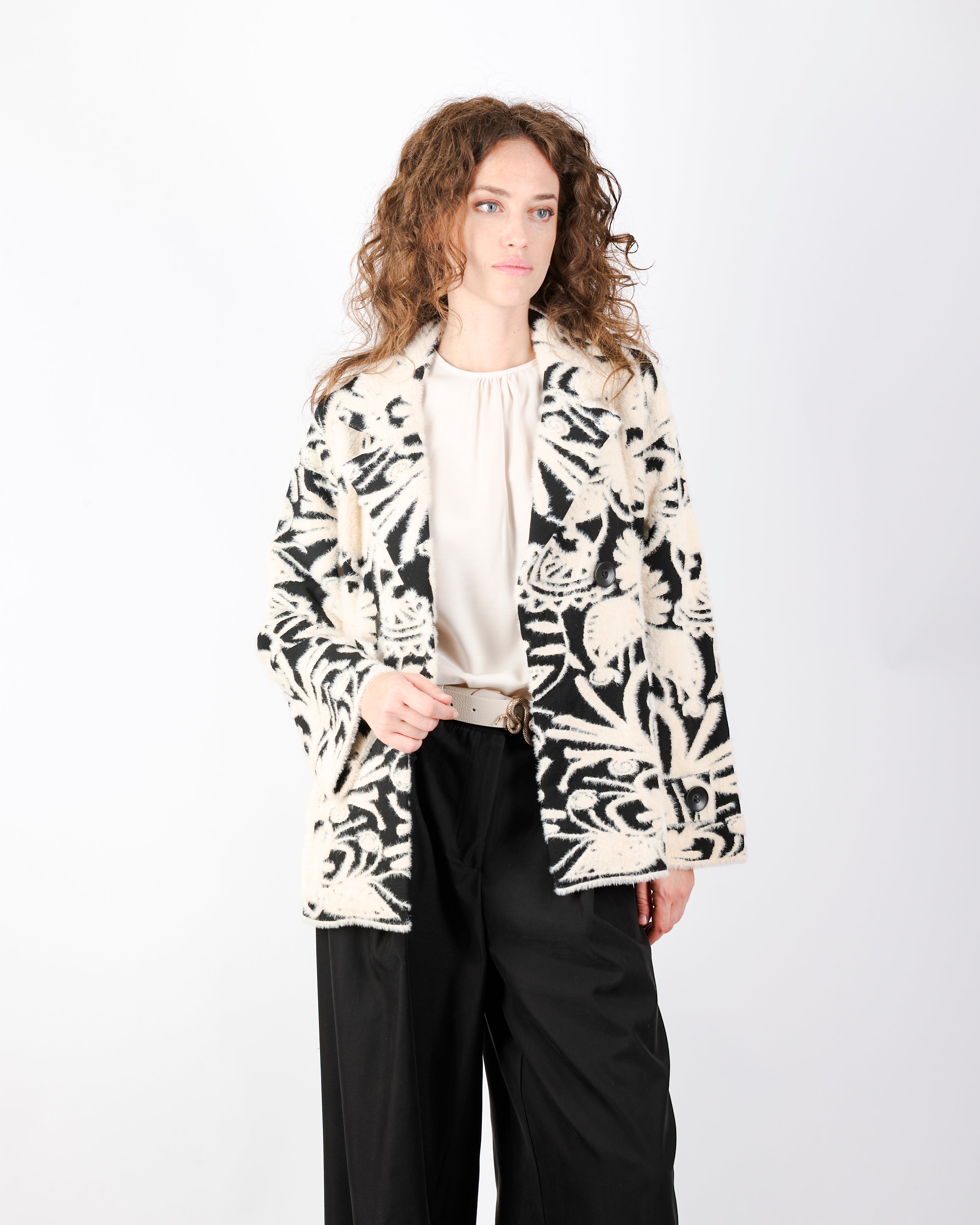 Giacca cappotto doppio petto jaquard 2610