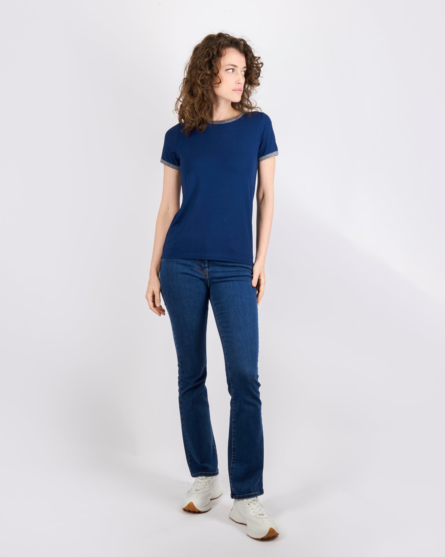 Maglia basic bordi lurex SIL171