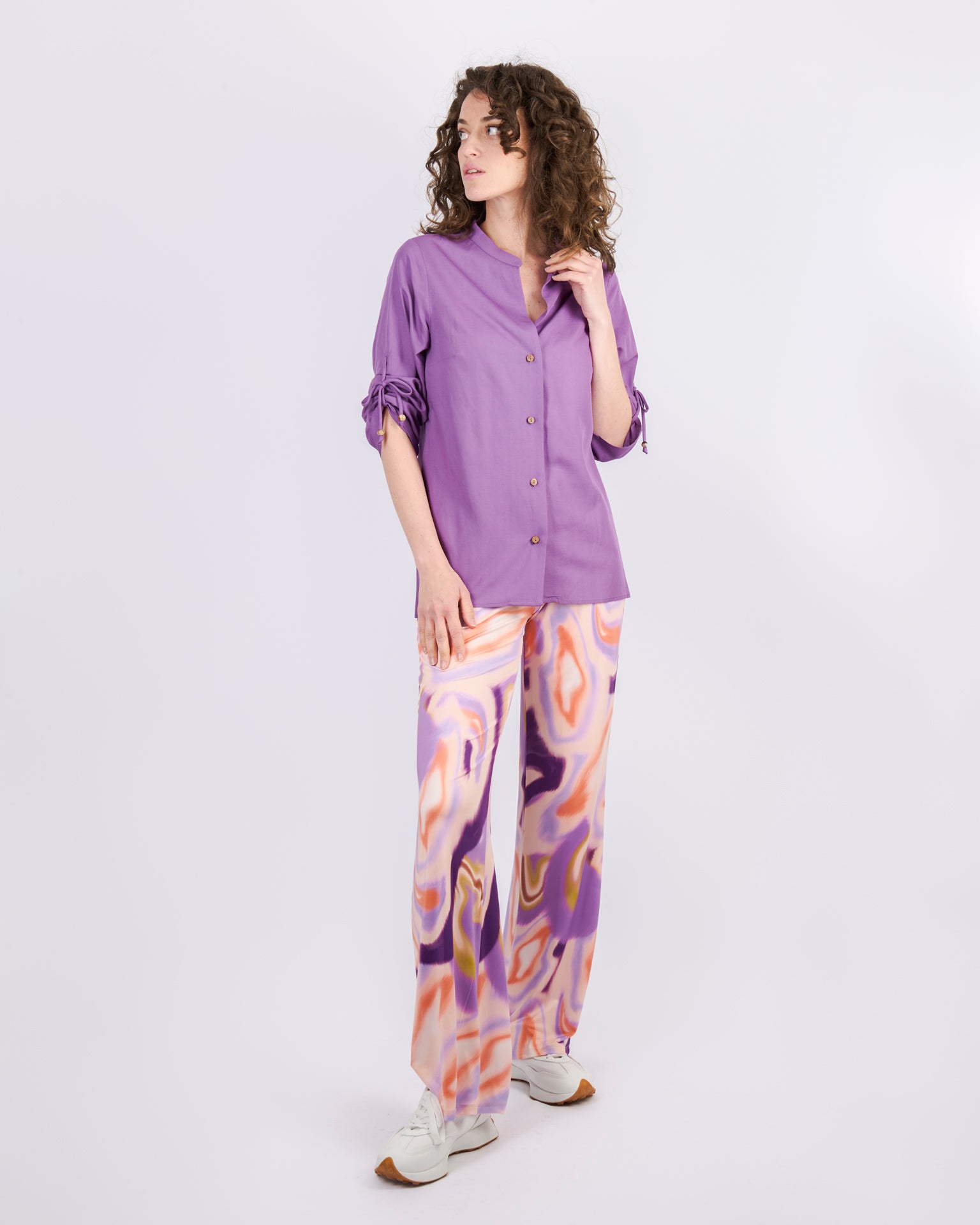 Camicia con fiocchetti lino LIVELLA