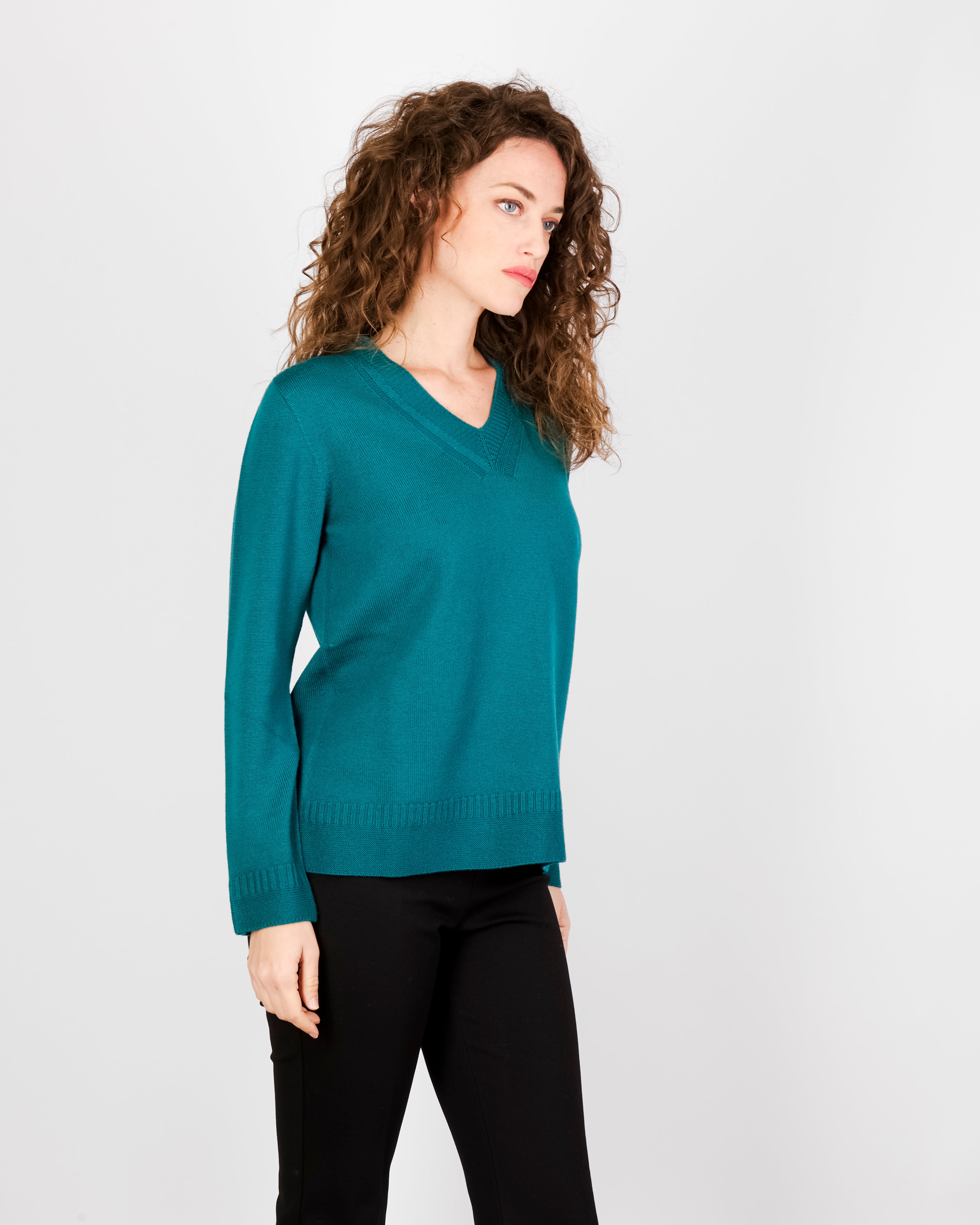 Maglia scollo a V fondo link Z9414