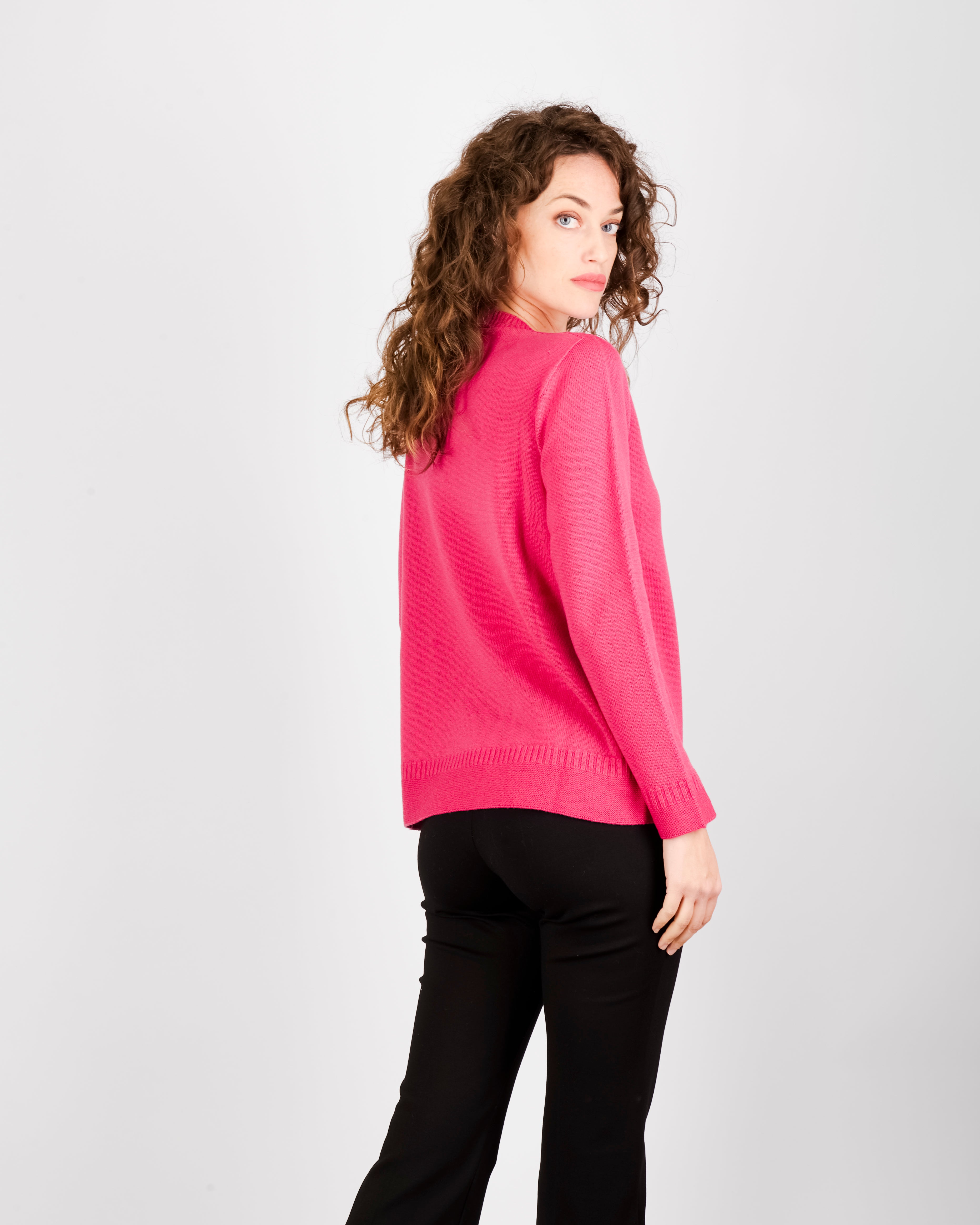 Maglia scollo a V fondo link Z9414