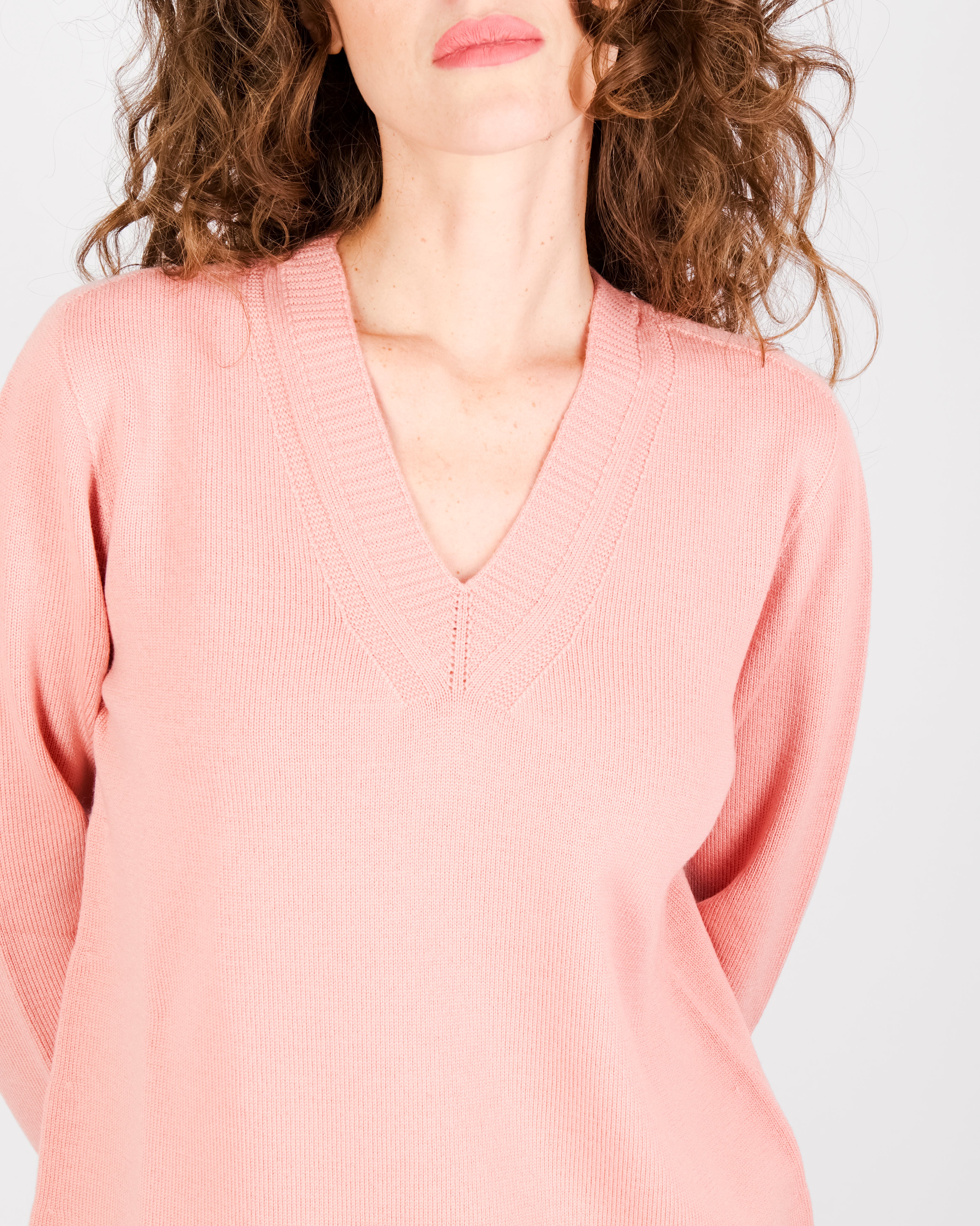 Maglia scollo a V fondo link Z9414