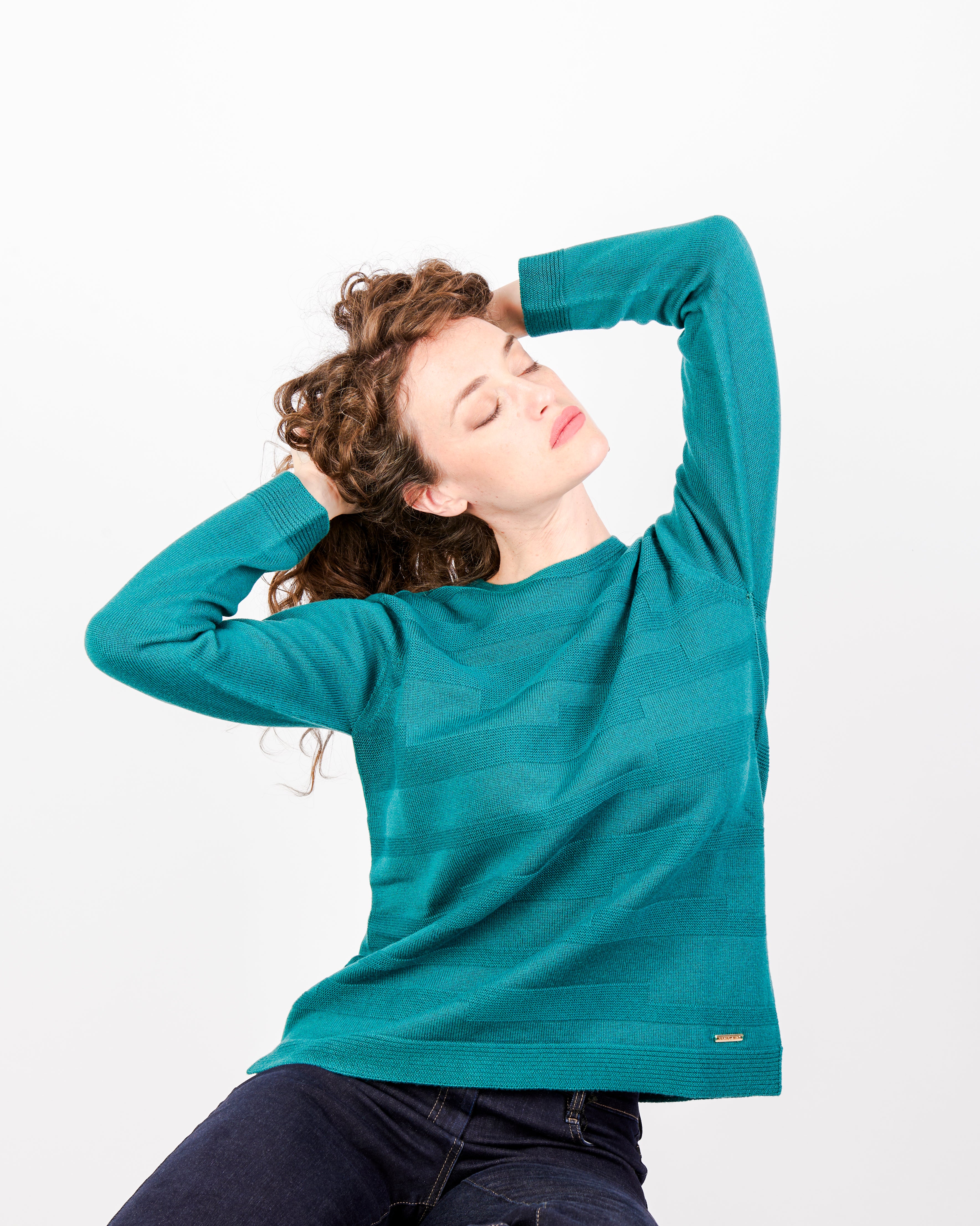 Maglia giro pura lana links avanti Z 9524