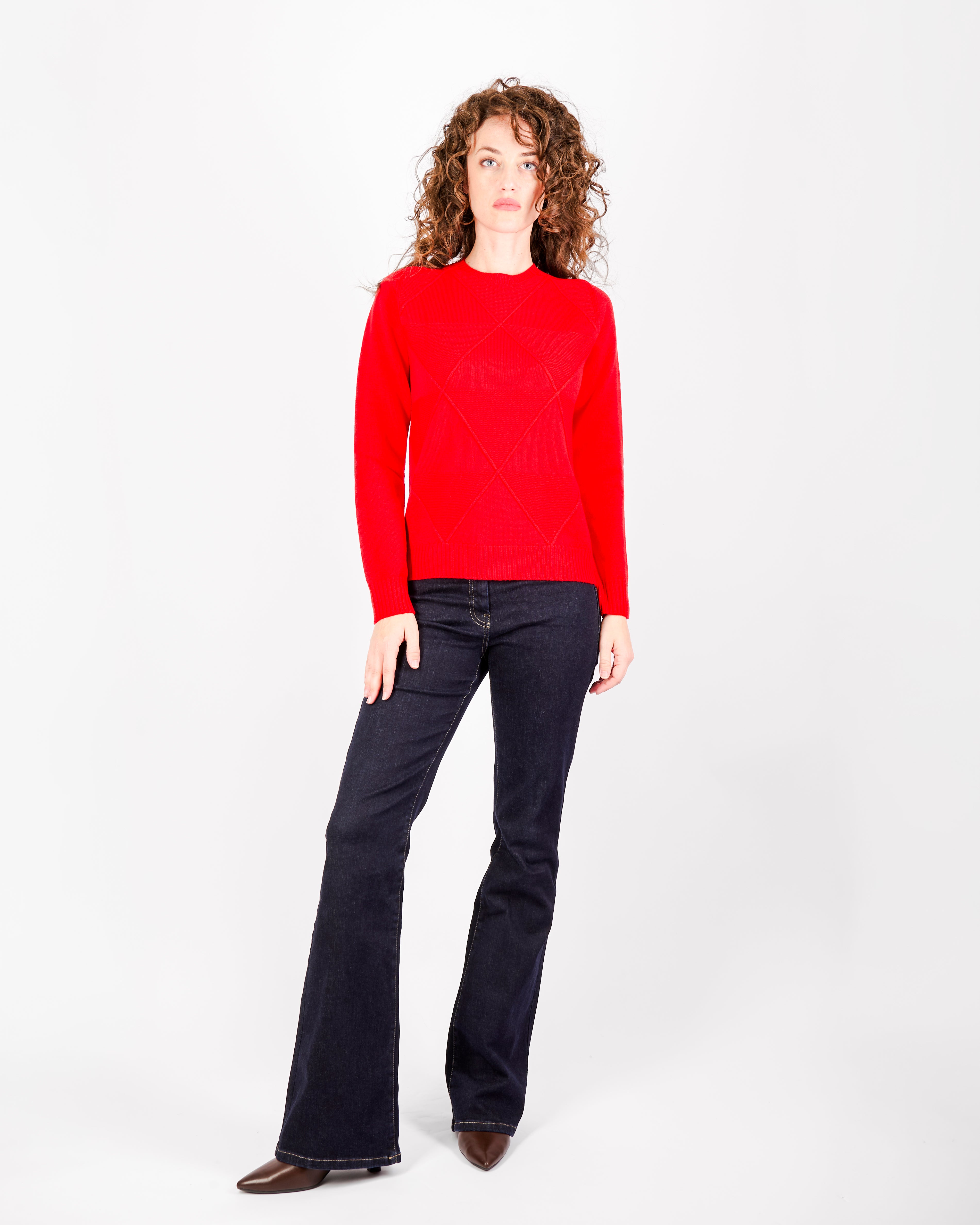 Maglia girocollo rombi links pura lana DA 504