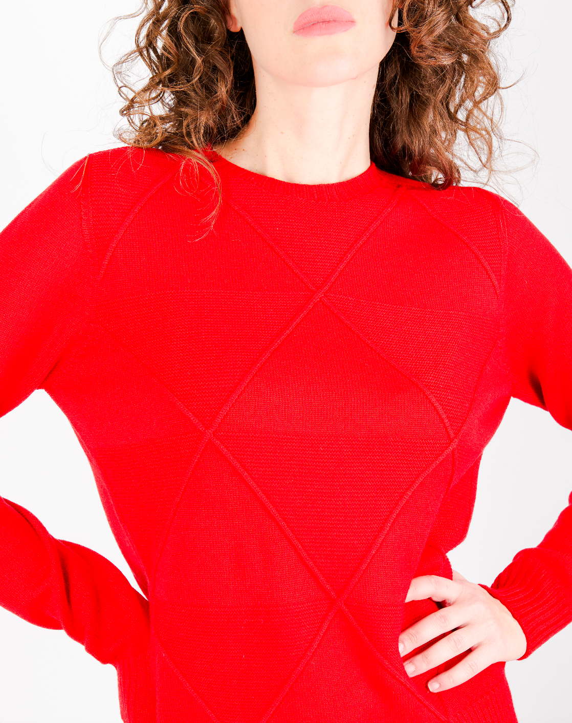 Maglia girocollo rombi links pura lana DA 504