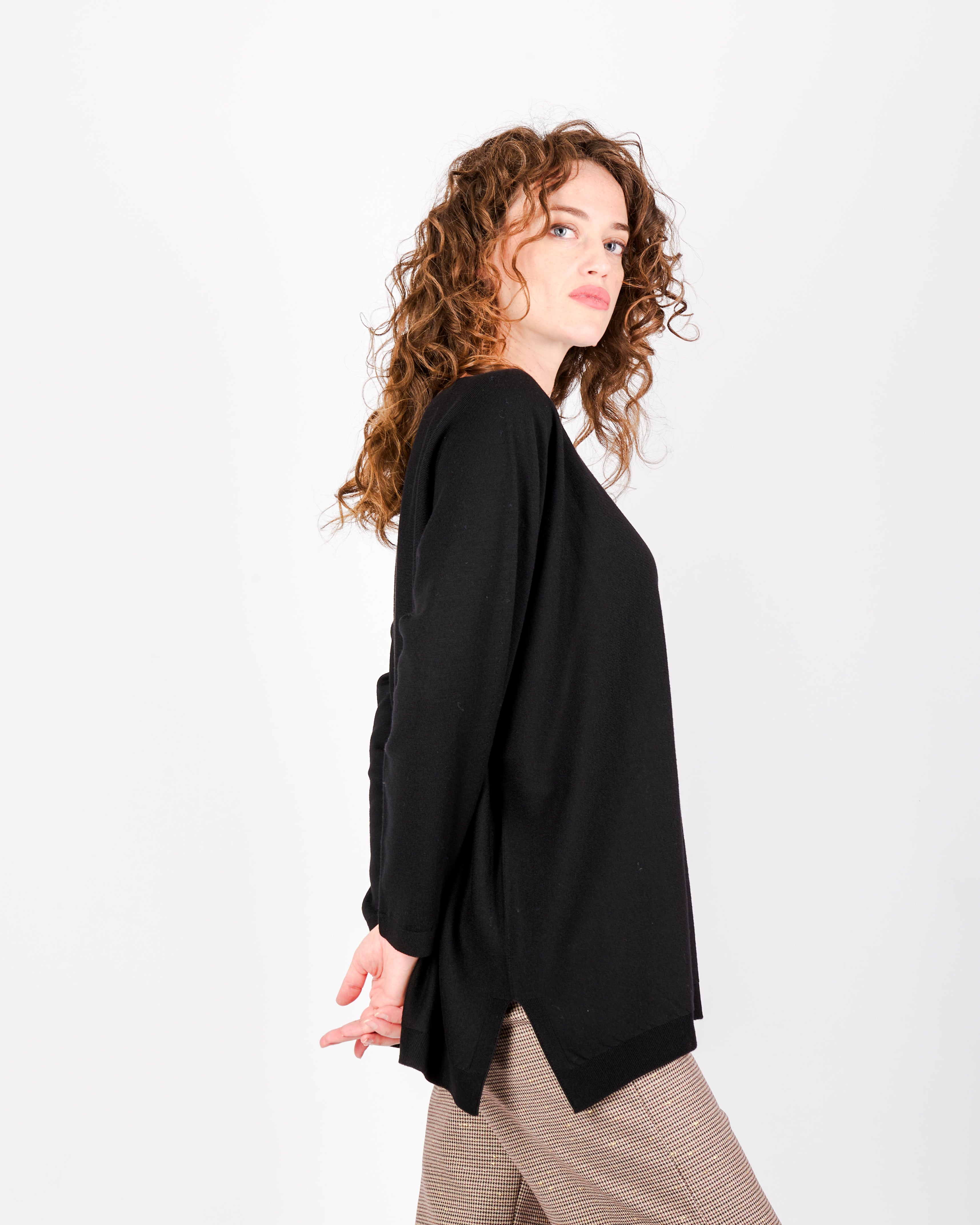 Maglia scatola over pura lana Z9509