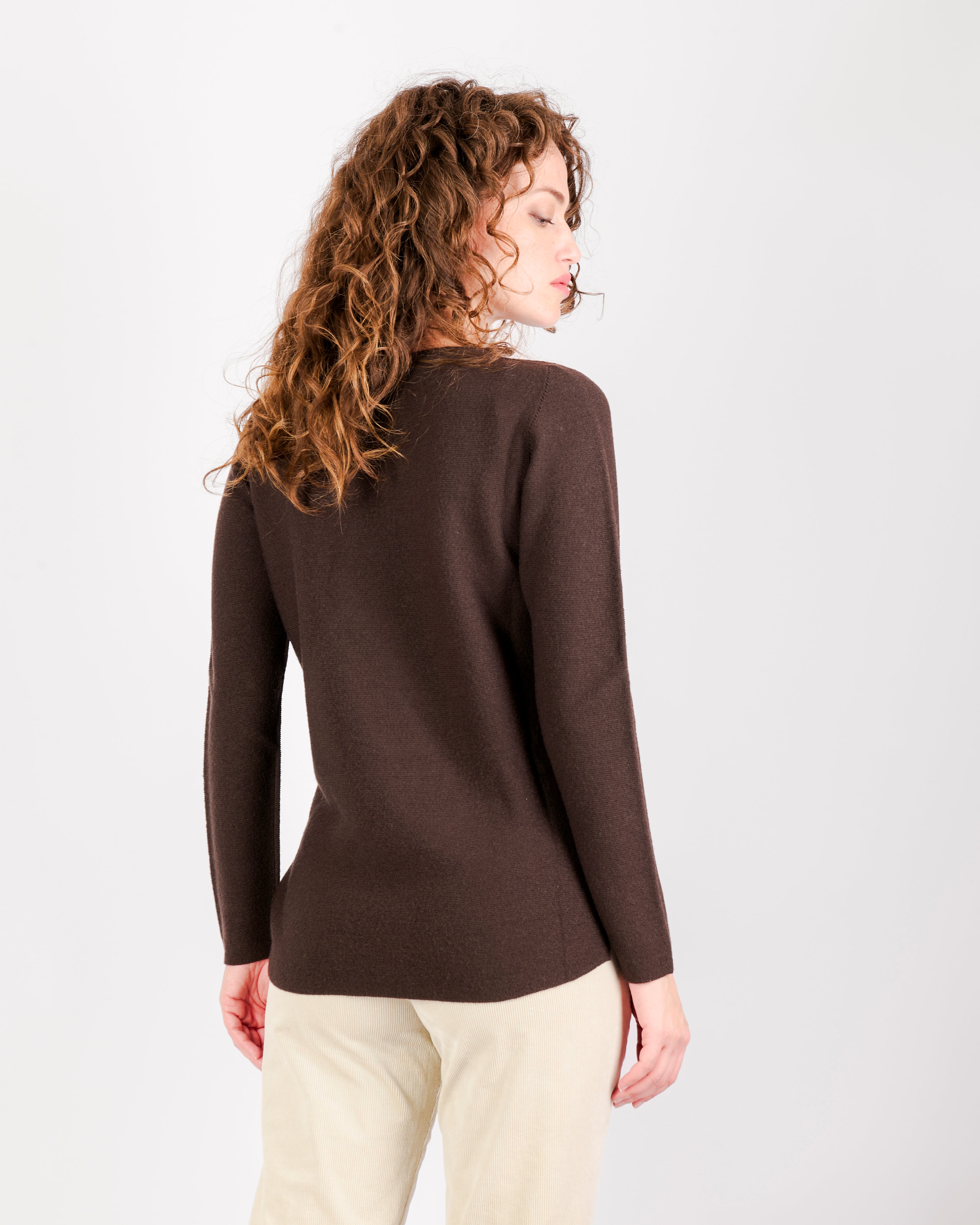 Maglia girocollo pura lana links spacchi 25Z 1081