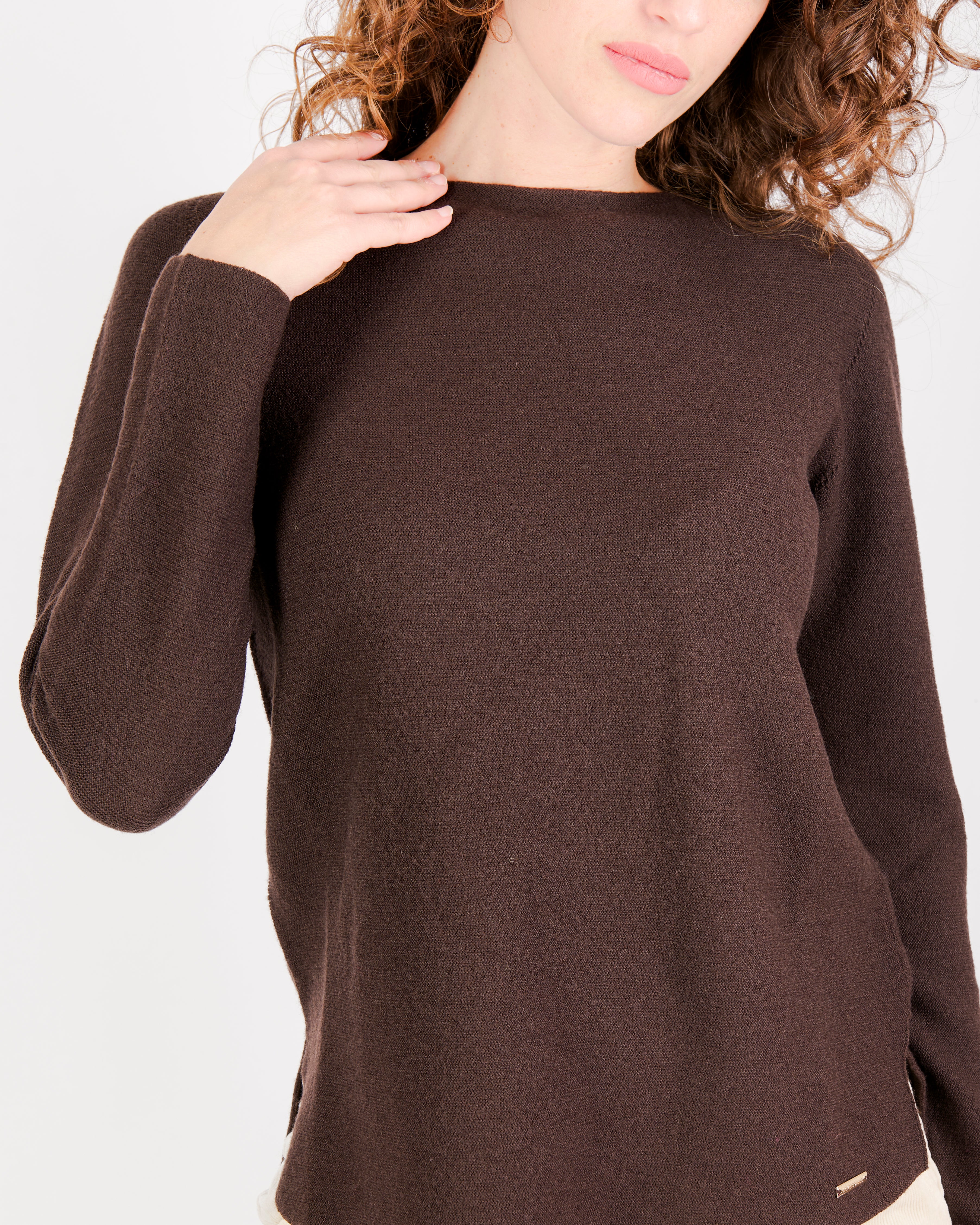 Maglia girocollo pura lana links spacchi 25Z 1081