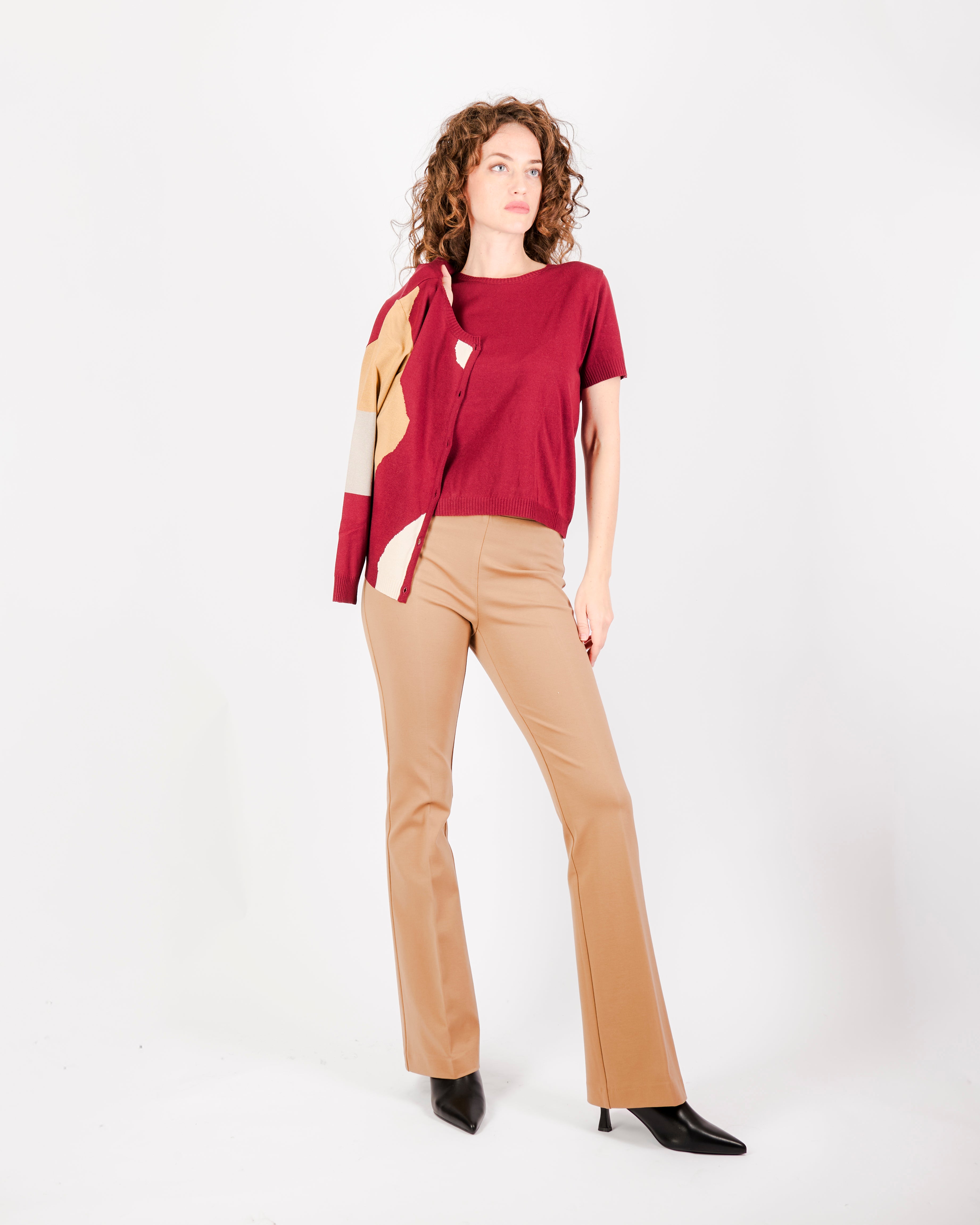 Twinset con giacca intarsio TWIN1969