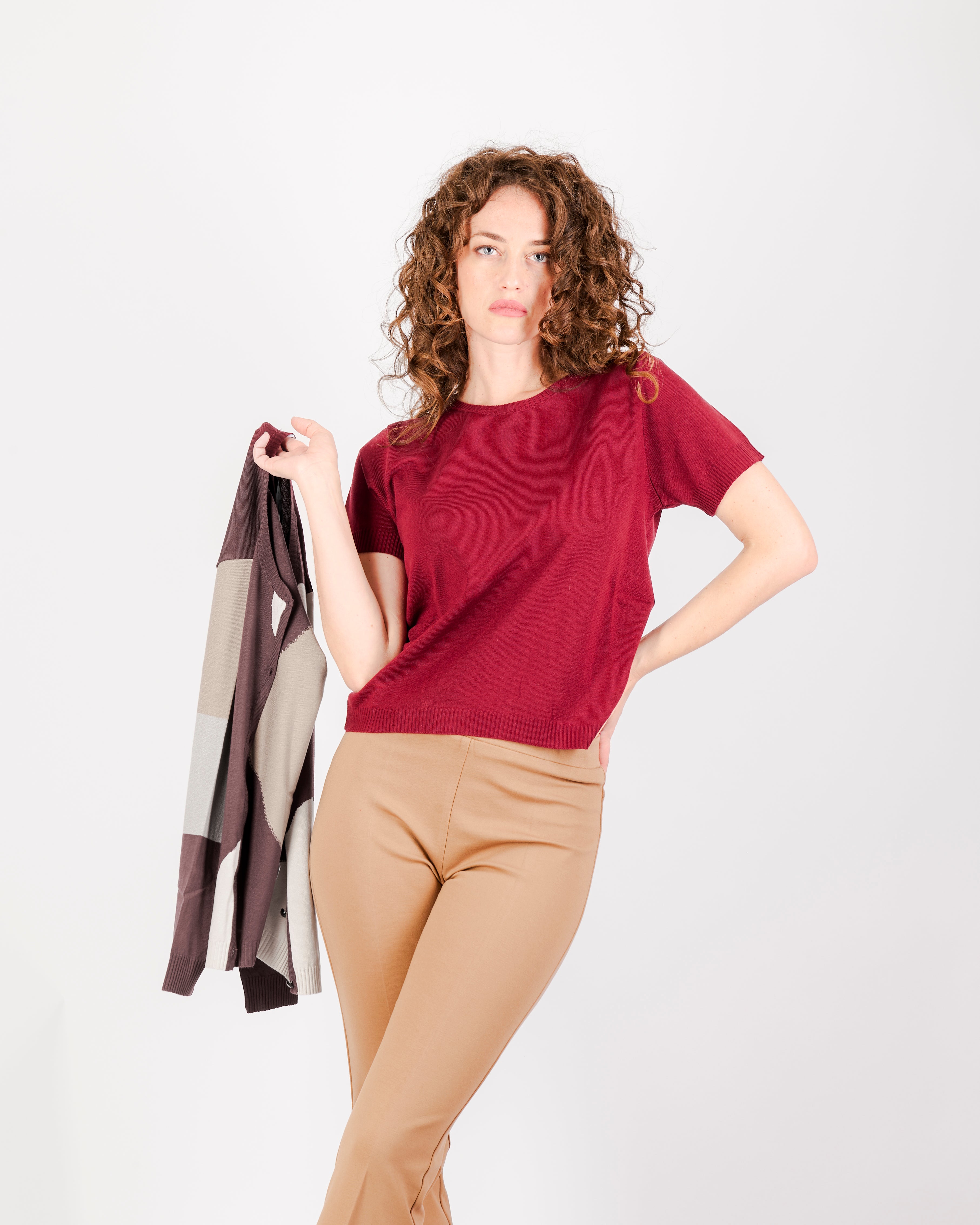 Twinset con giacca intarsio TWIN1969