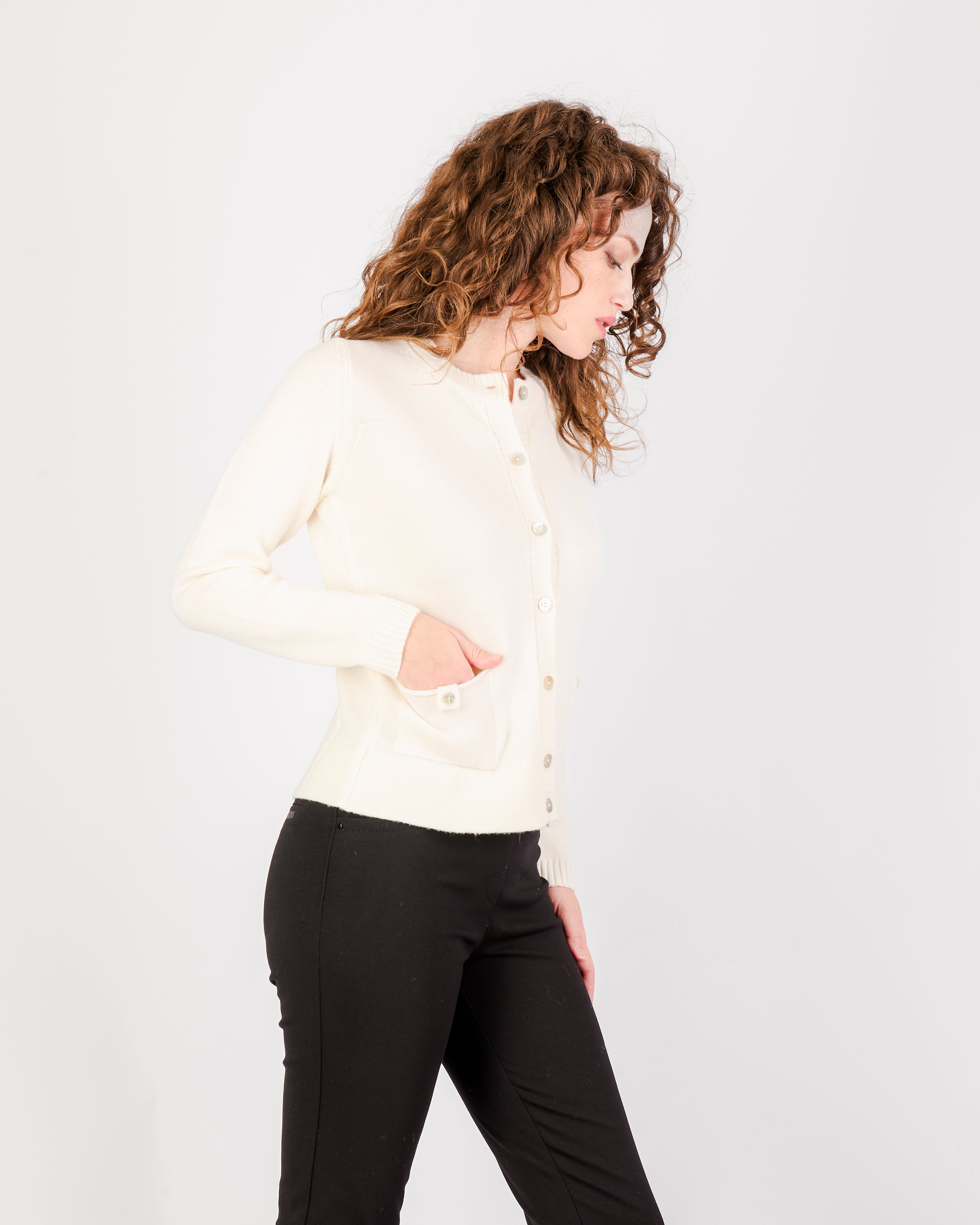 Giacca pura lana aperta tasche e bottoni Z5348/BN