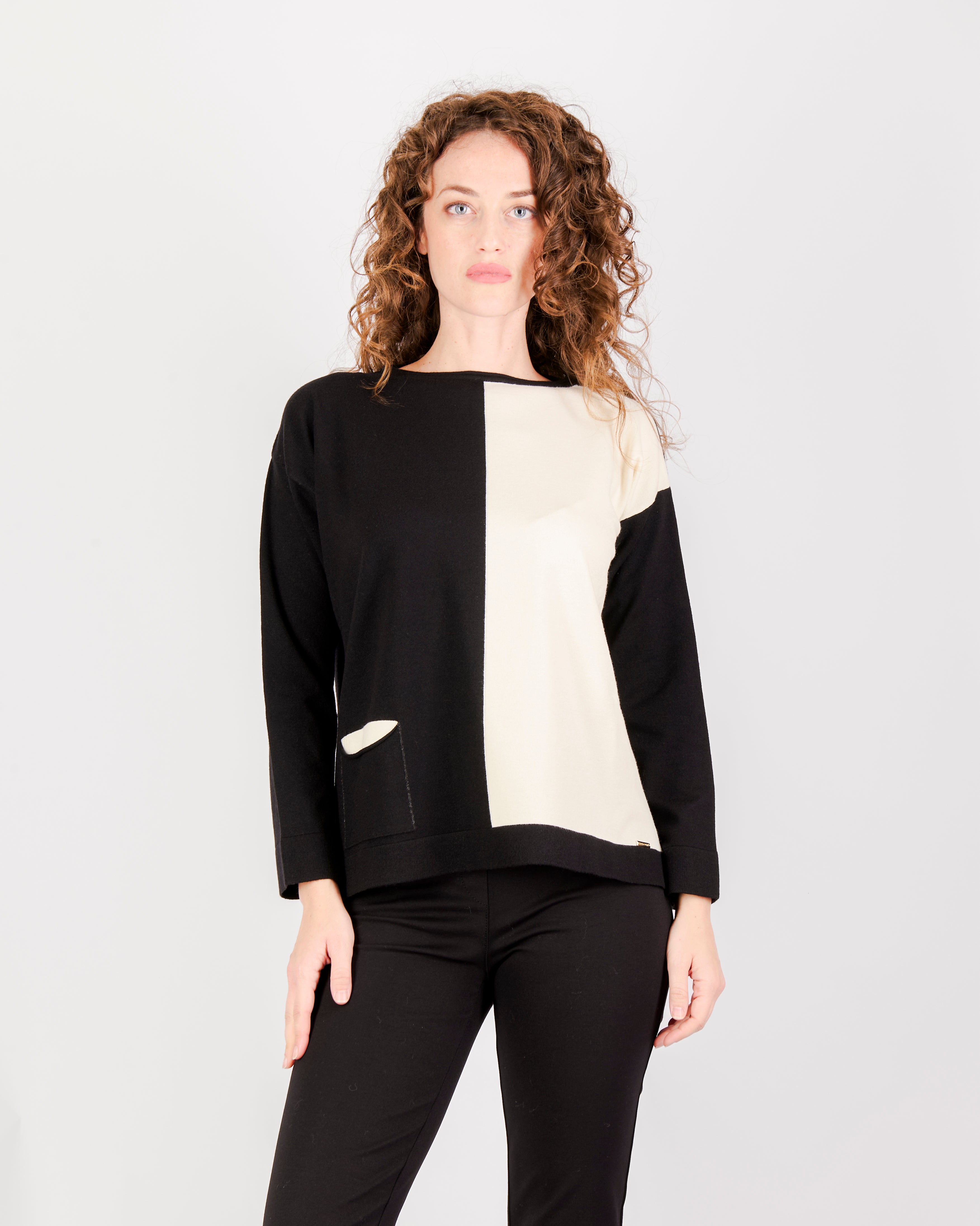 Maglia giro scatoletta 2 colori CL2271