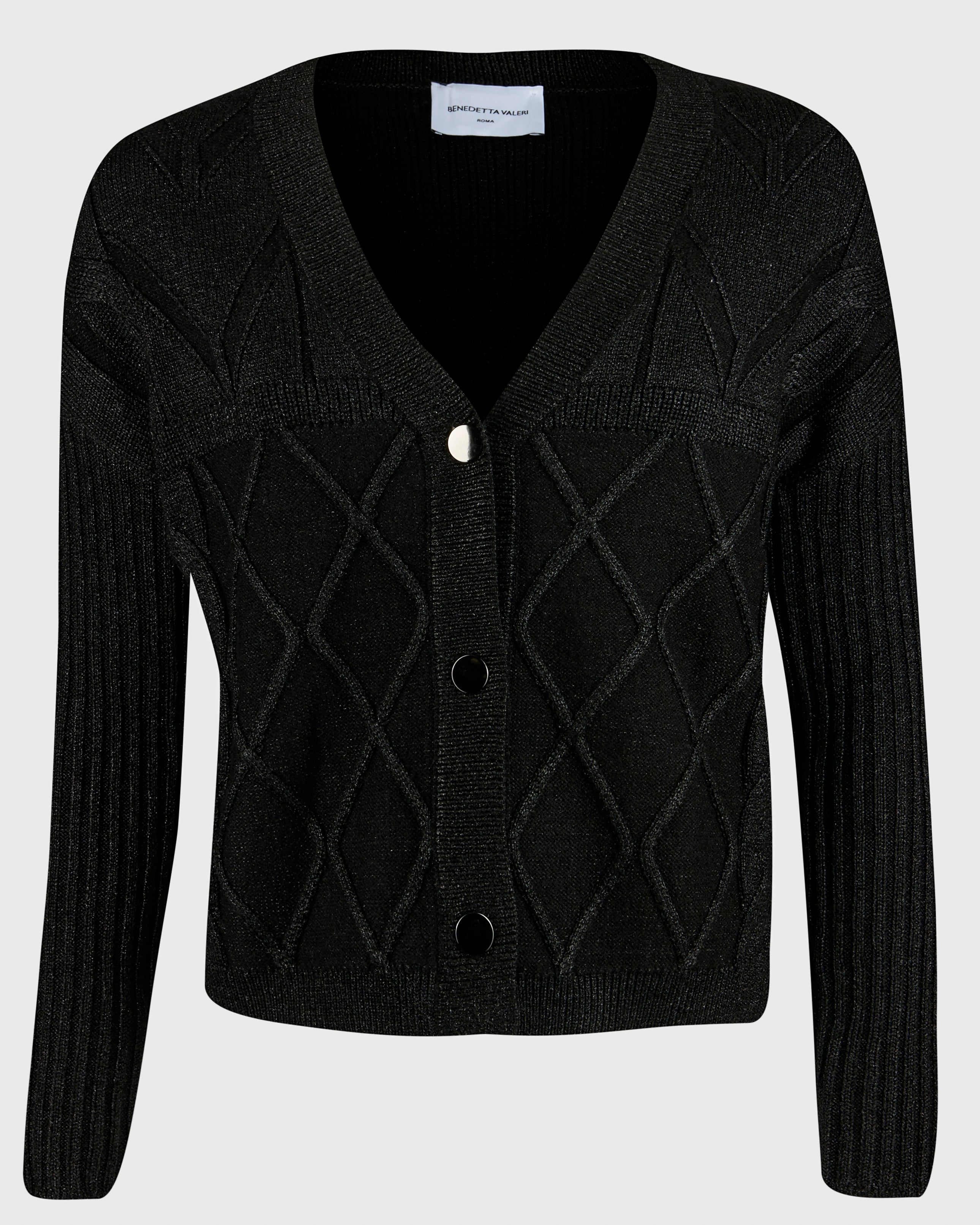 Cardigan trecce e losanghe lurex WFE2136