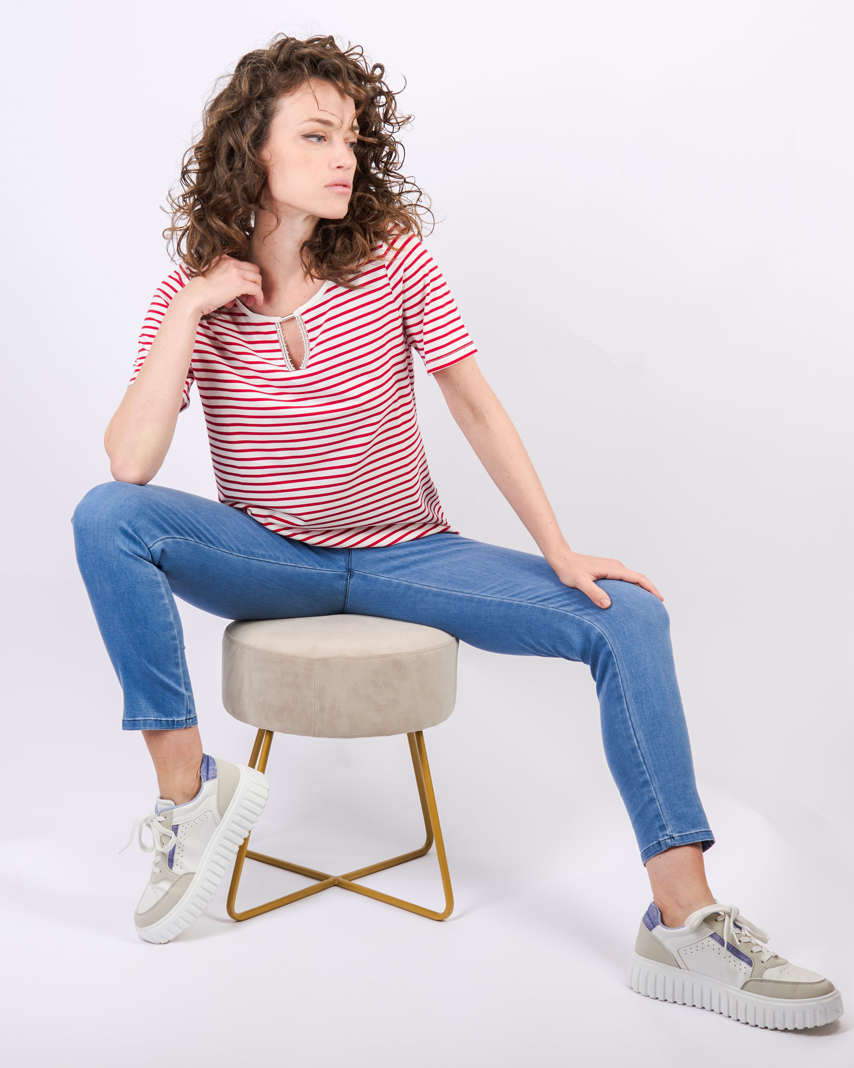 Maglia righe baghette metal 8518