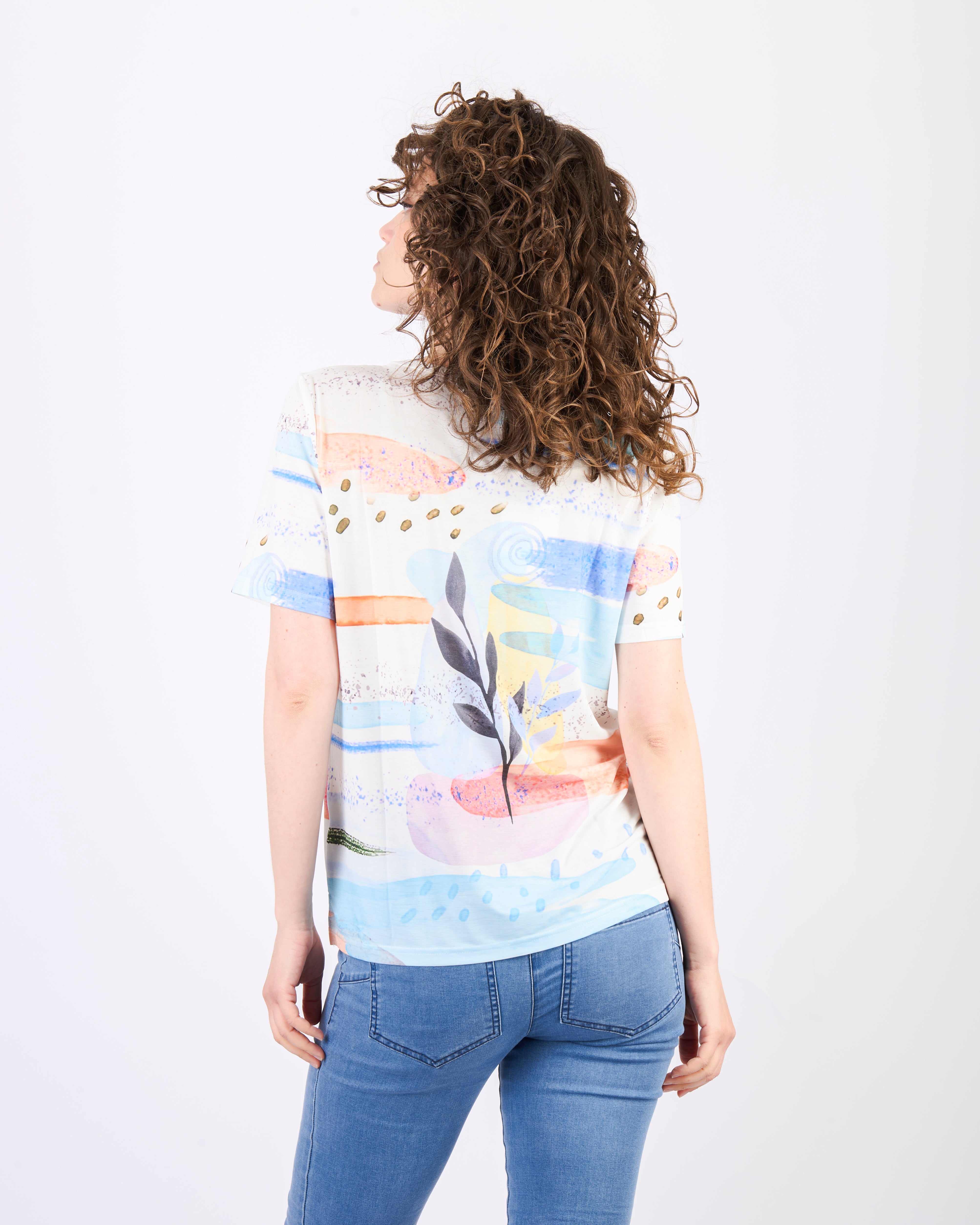 Maglia scollata fant fiore 8549