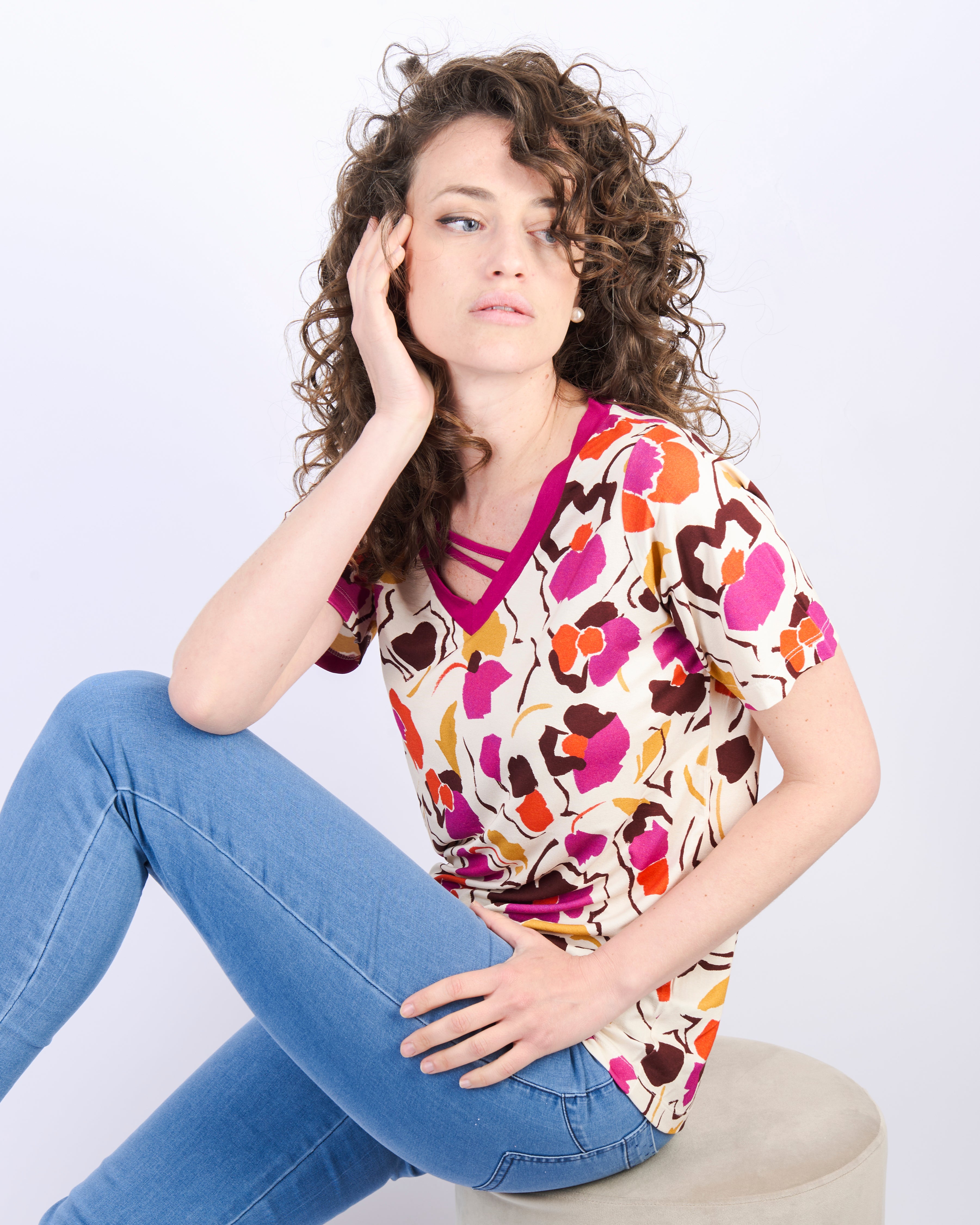 Maglia a V travette 16186/v9
