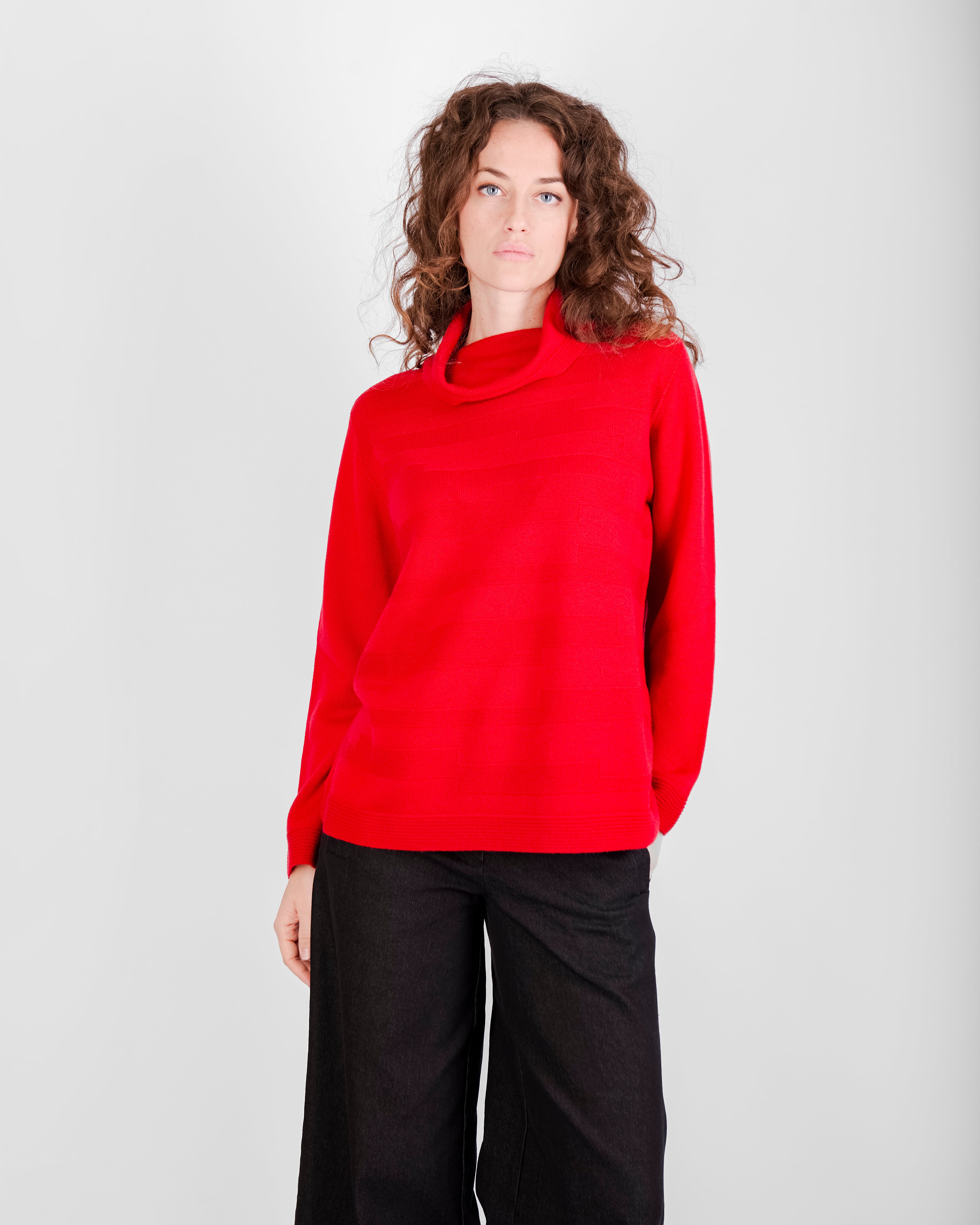 Maglia collo a ciambella motivi links Z 9517