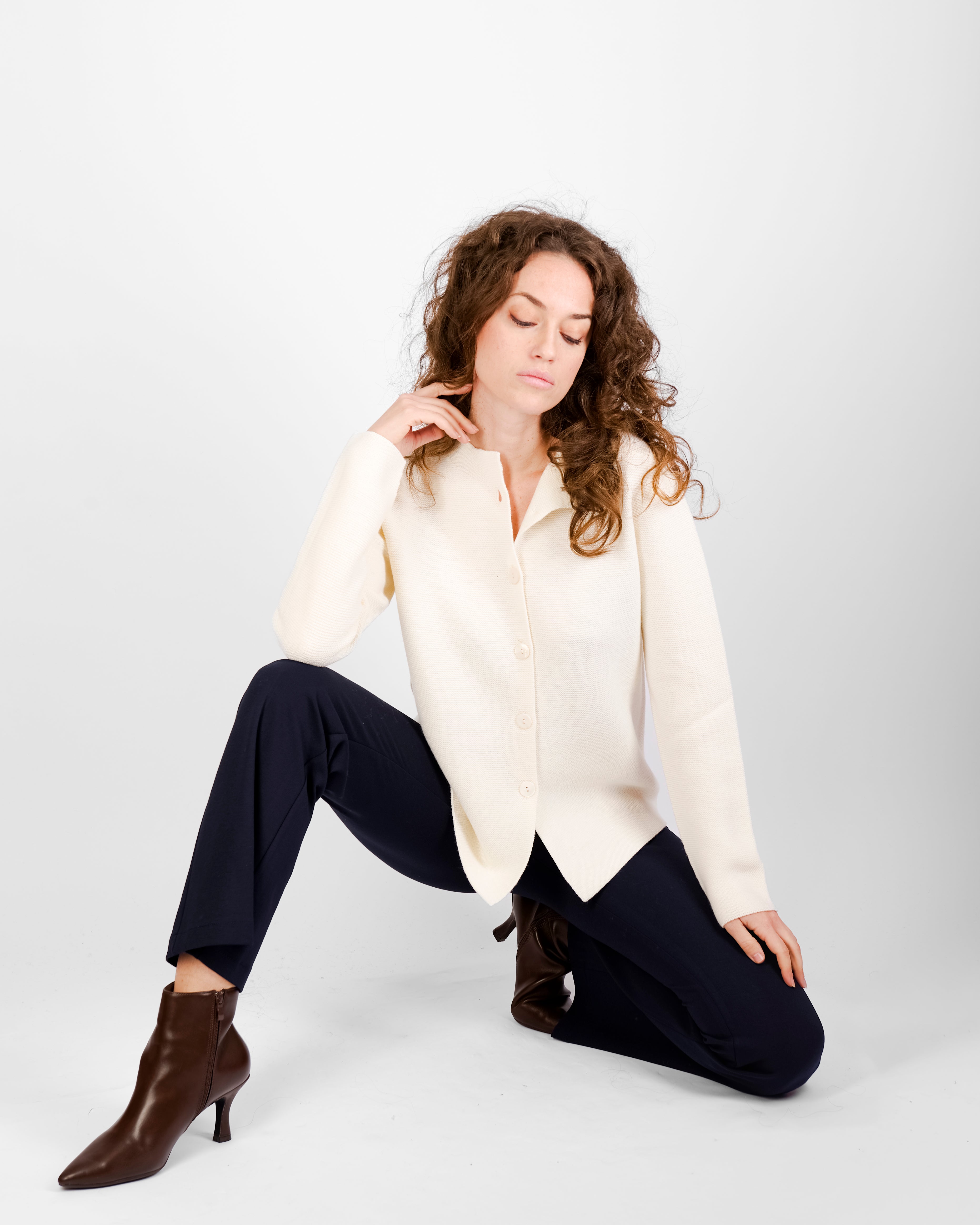 Giacca pura lana aperta links GM24 2114