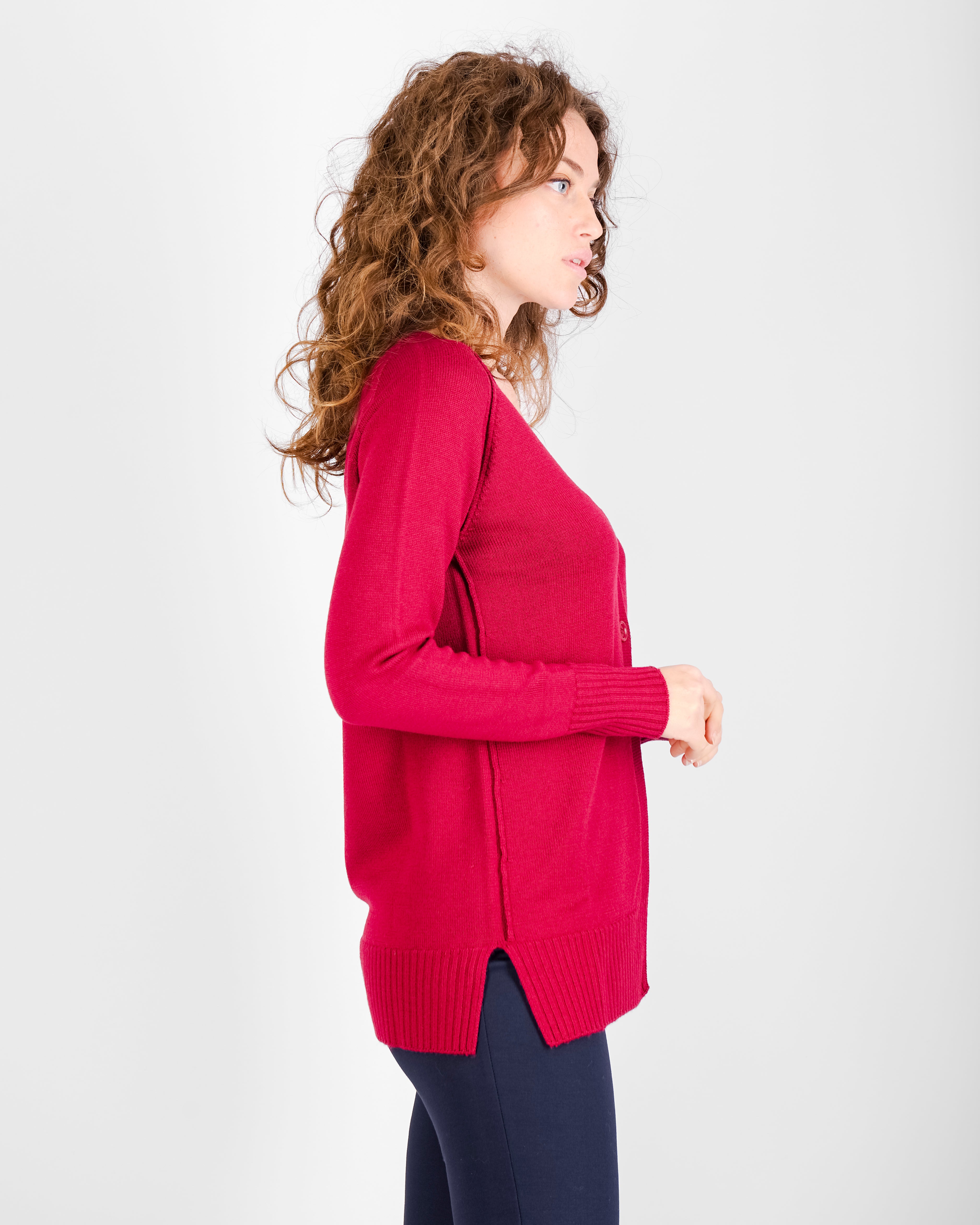 Cardigan lungo rollino 2 bottoni ZZG9322