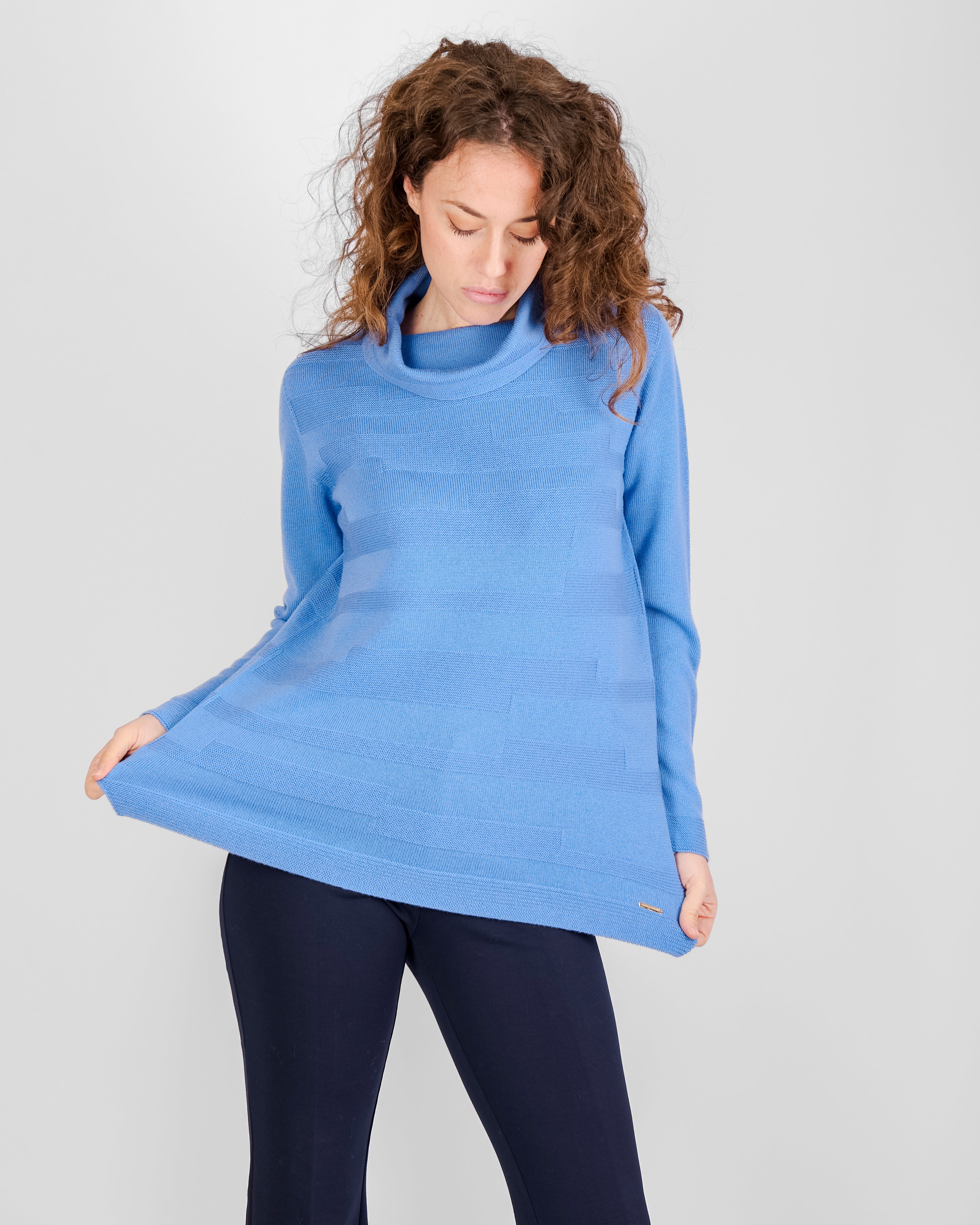 Maglia collo a ciambella motivi links Z 9517